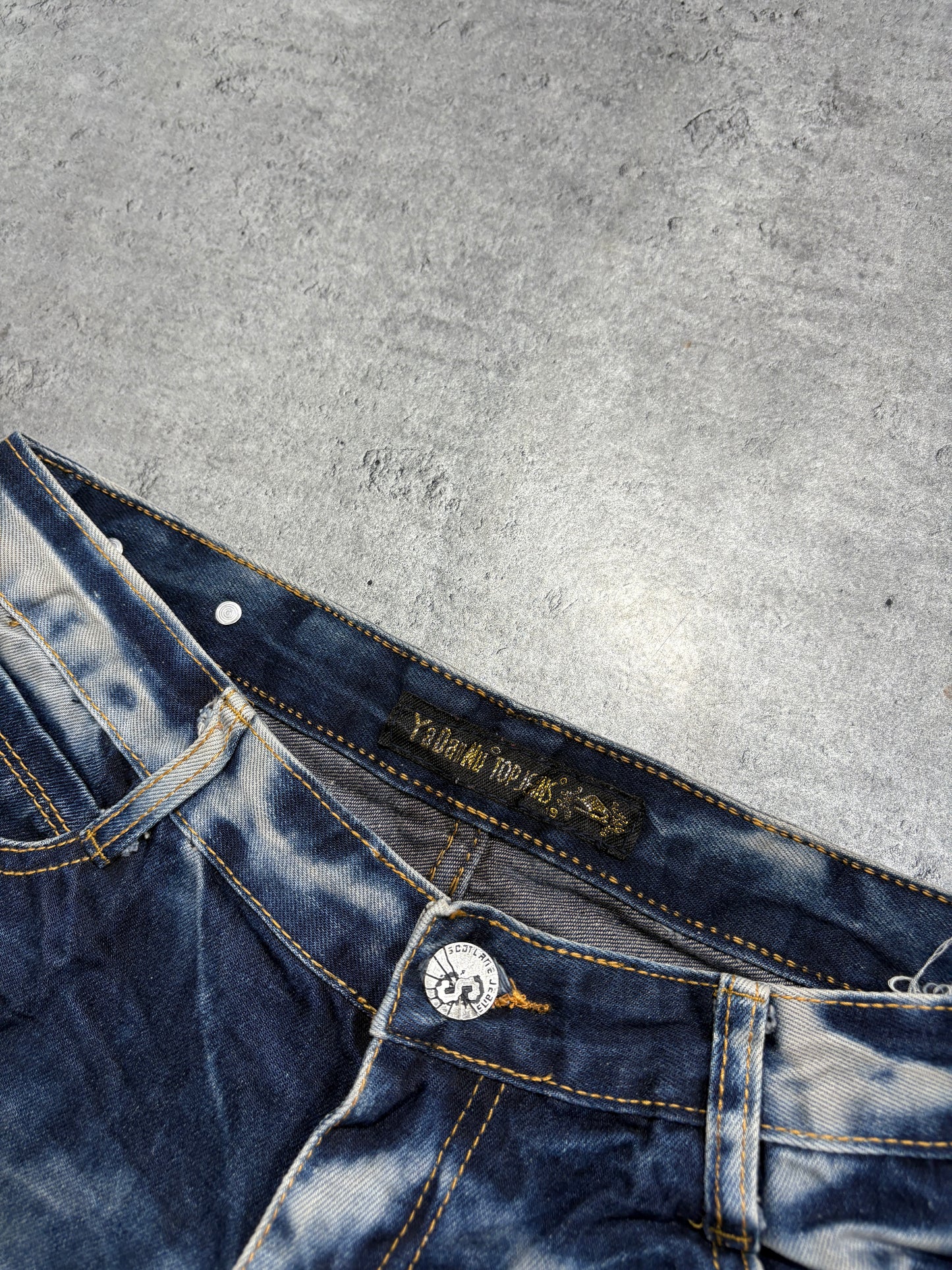 2000s UK Flag dark washed jeans y2k