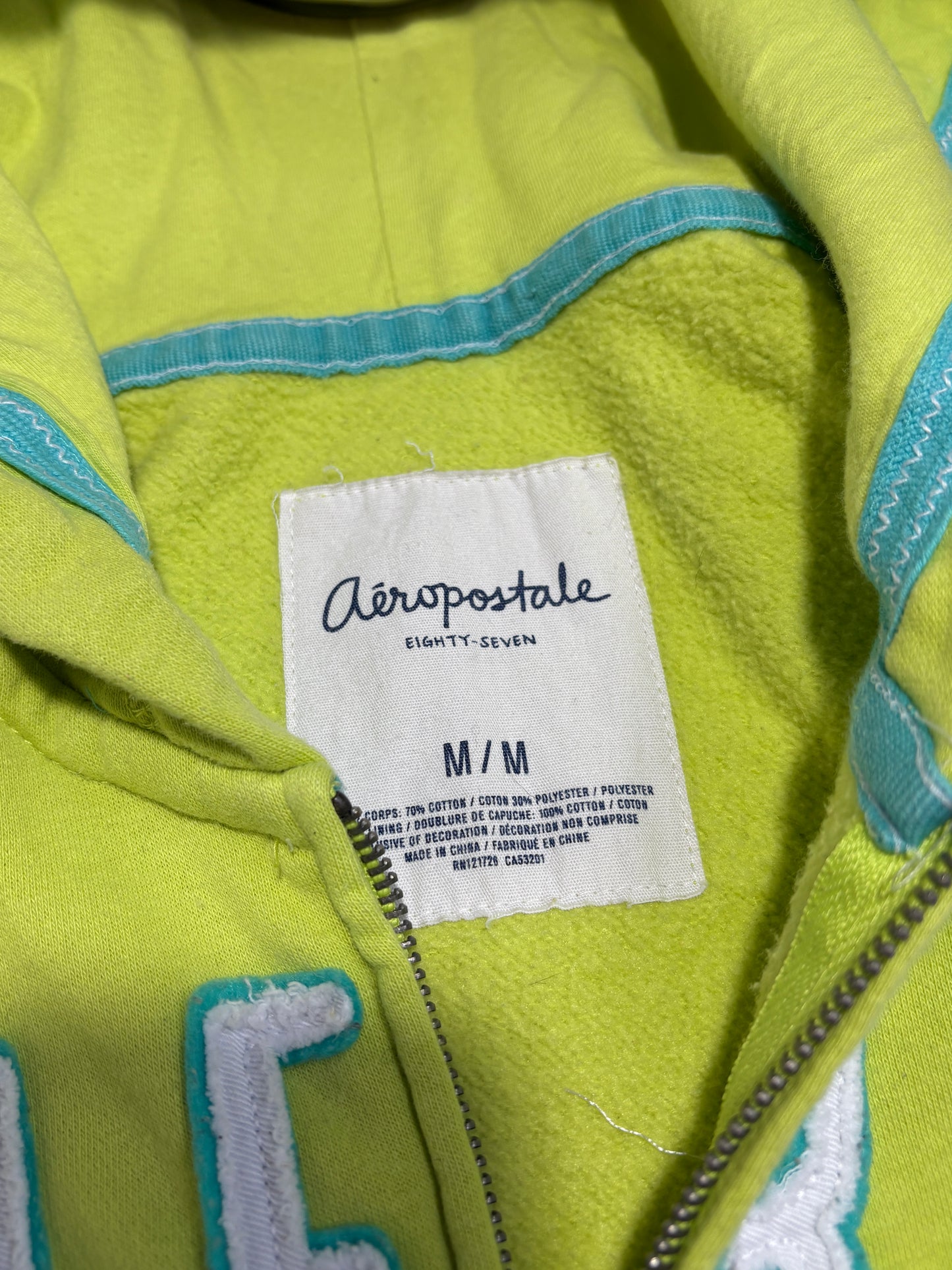 2000s Aeropostale zip up hoodie limone