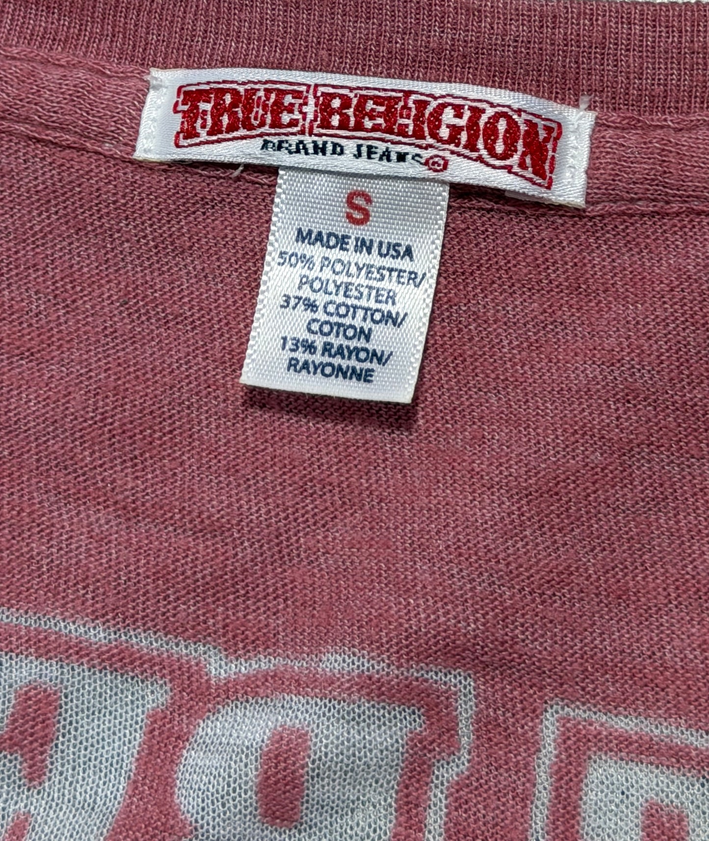 2000s True Religion baby pink t-shirt