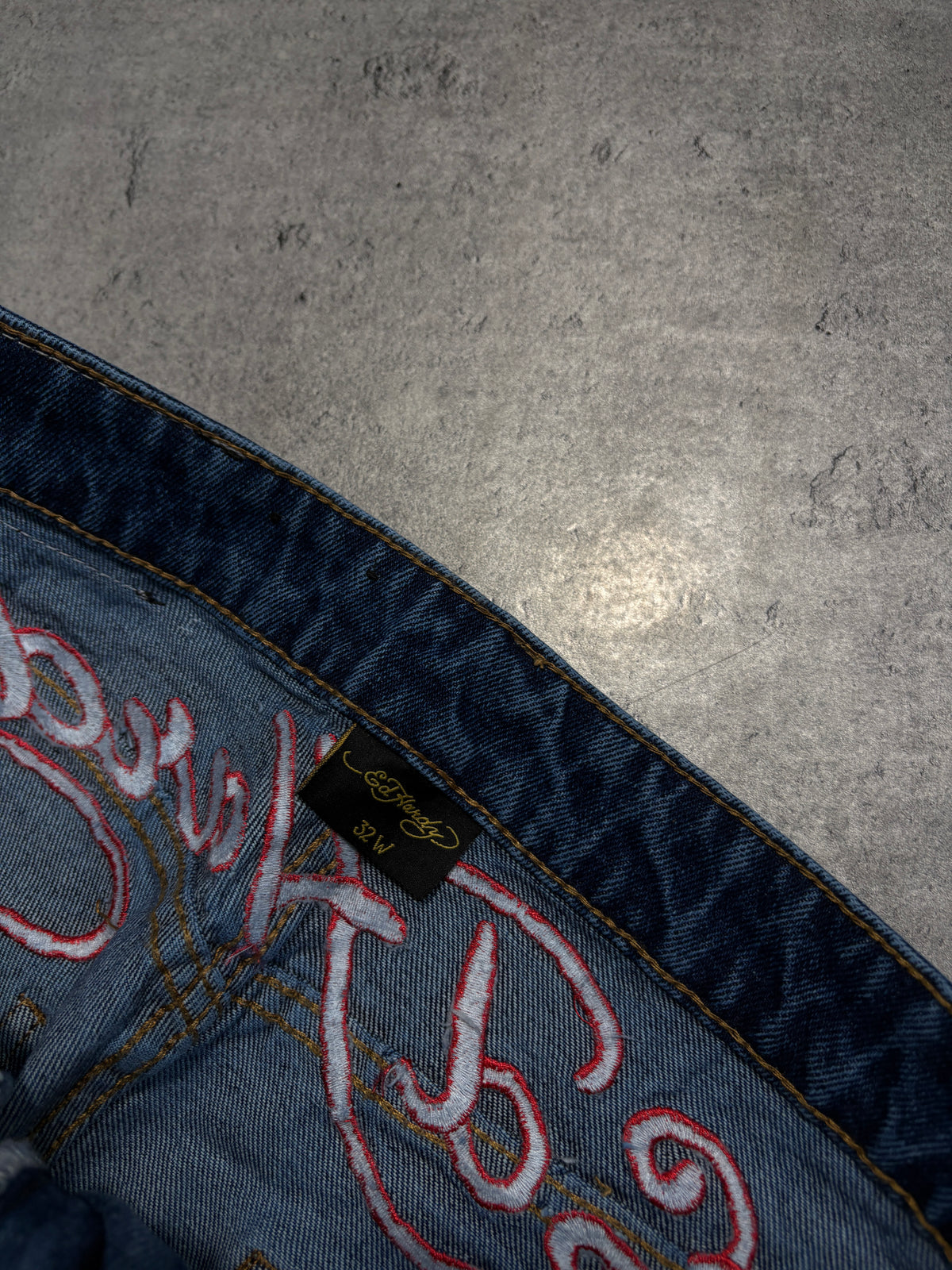 Ed Hardy Embroidery Red Jeans