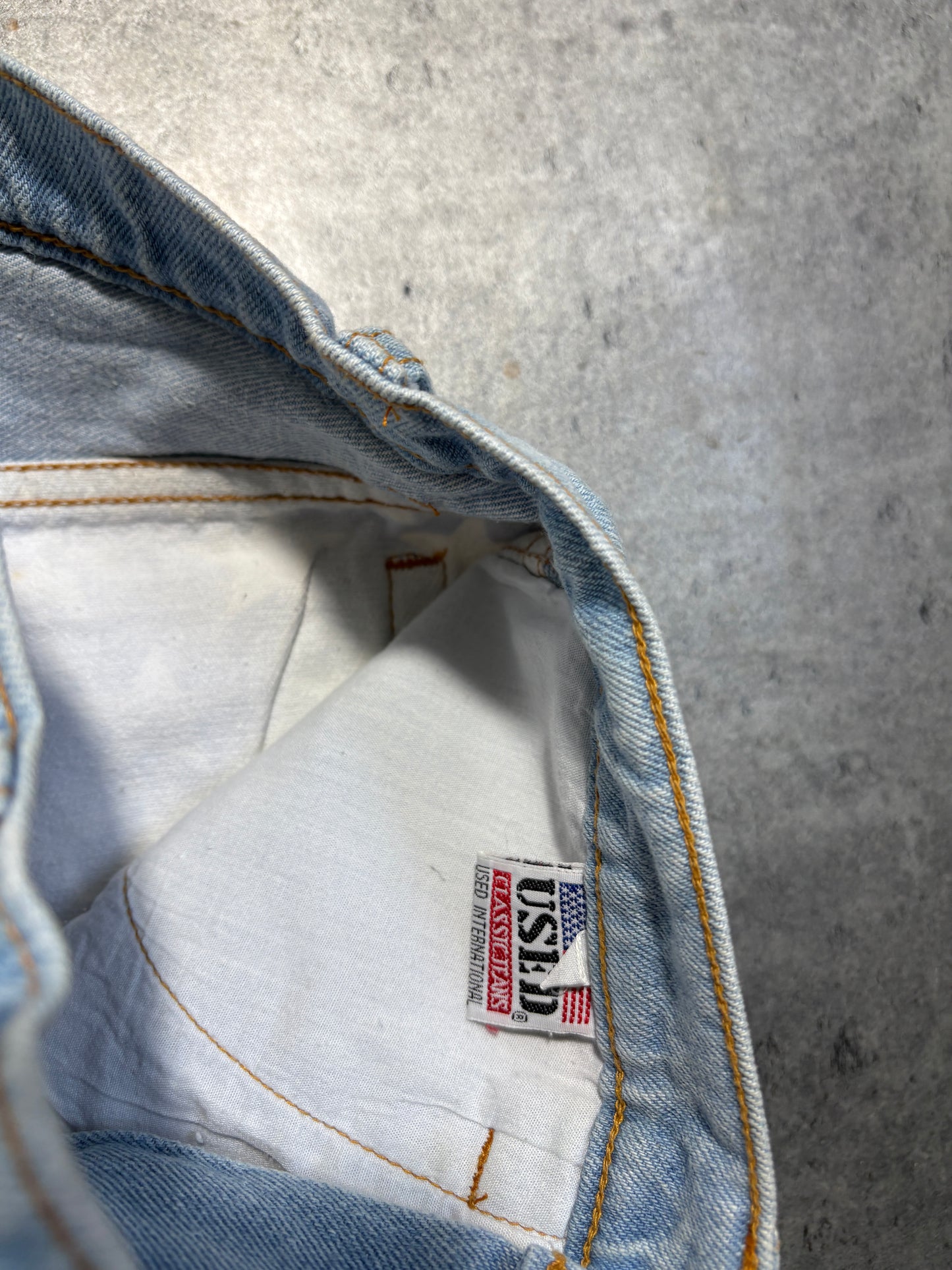 2000s USA flag jeans shorts
