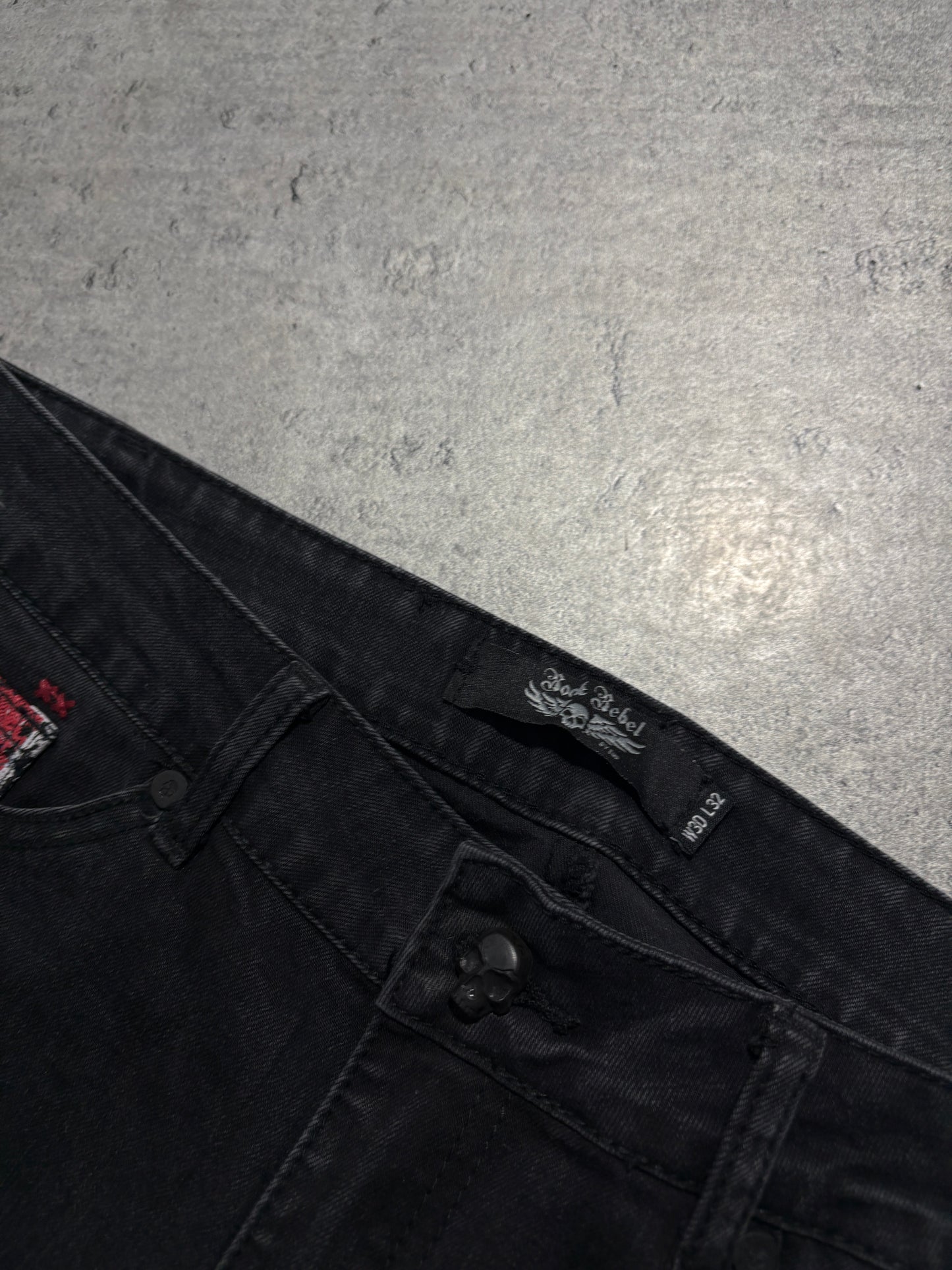 2000s Rock Rebel USA Skull jeans y2k goth