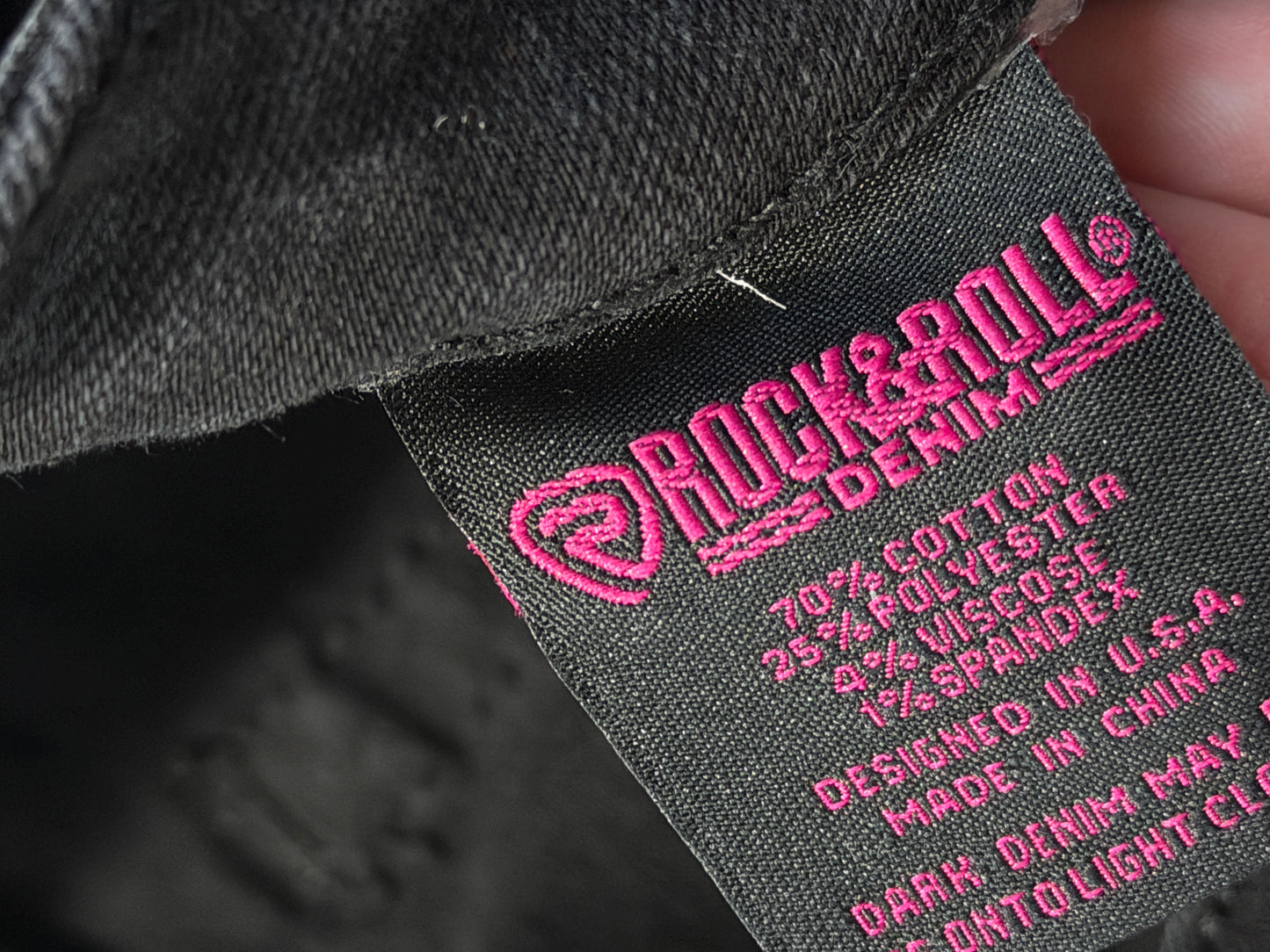 2000s Flare Rock&Roll Denim Black Jeans