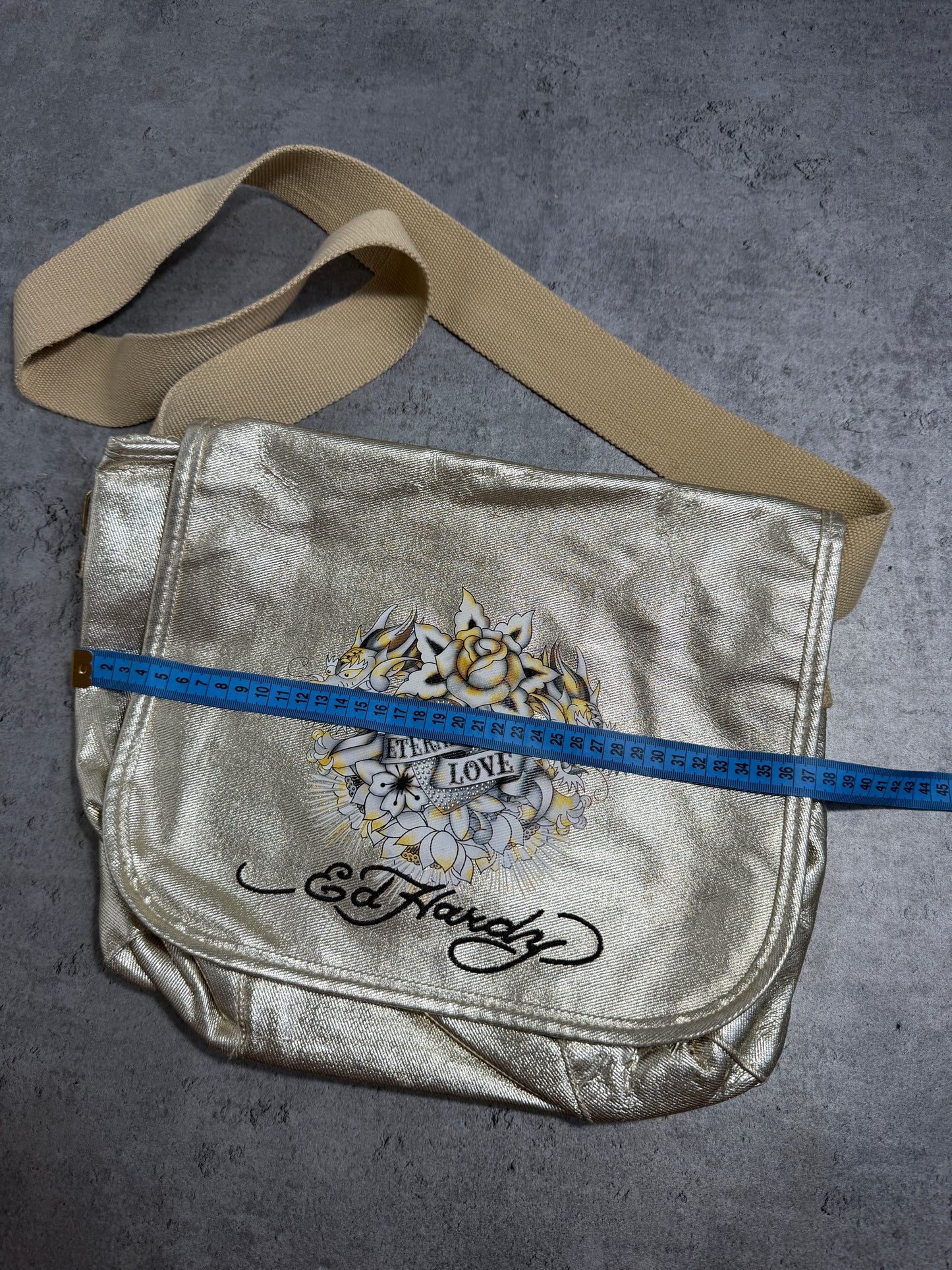 2000s Ed Hardy Gold Bag