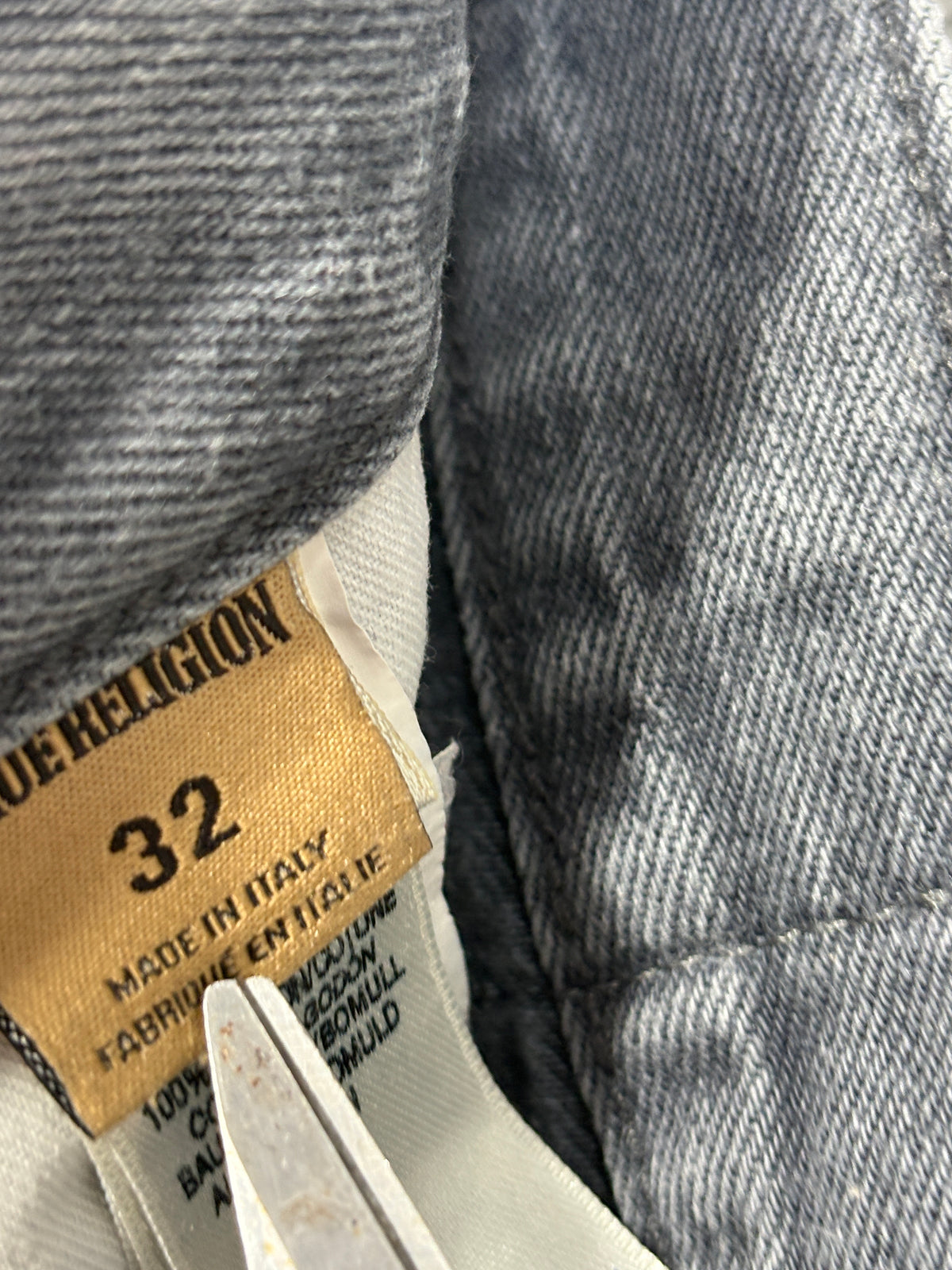 2000s True Religion Light Grey Jeans