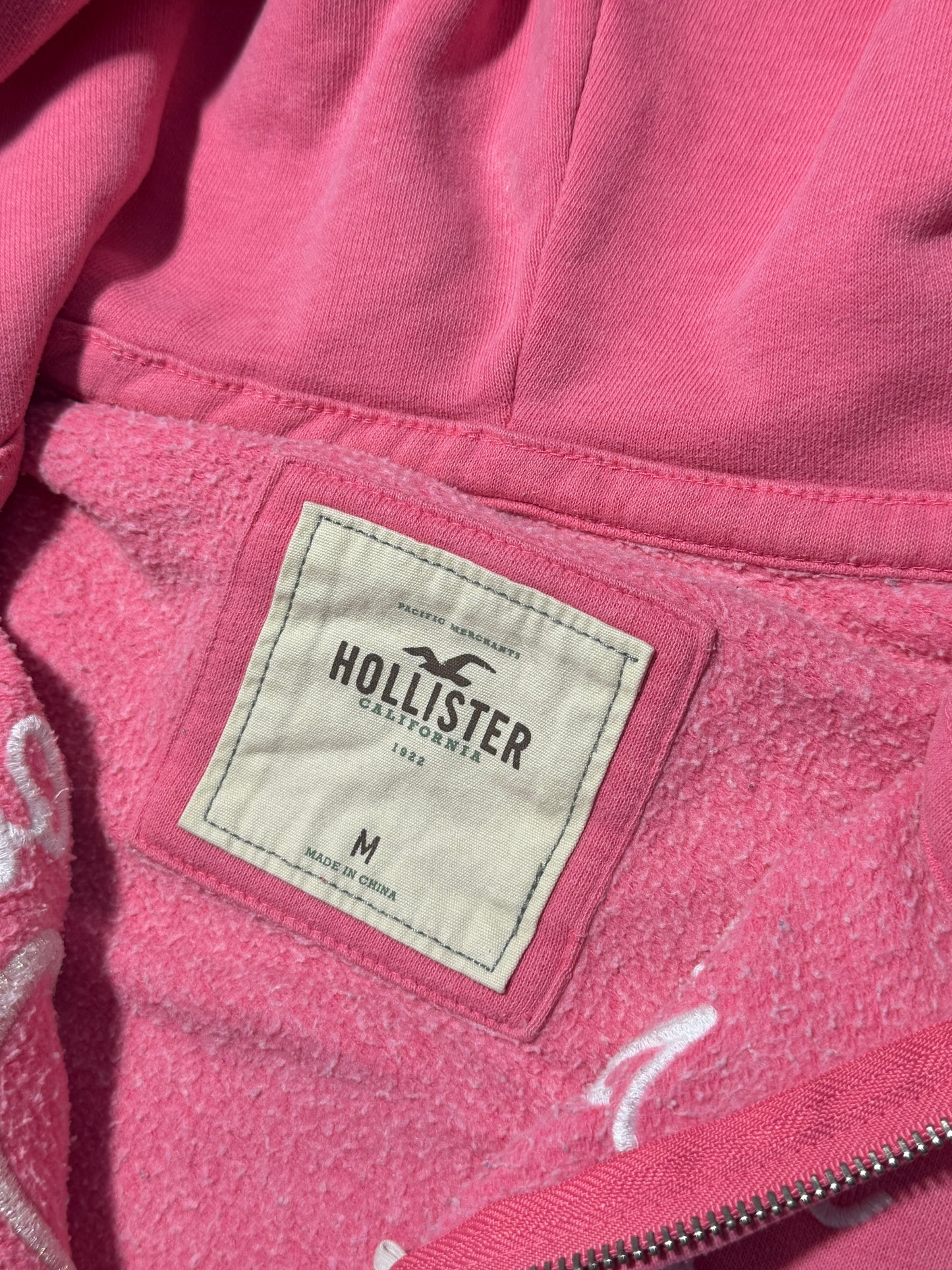 2000s Hollister pink zip up hoodie