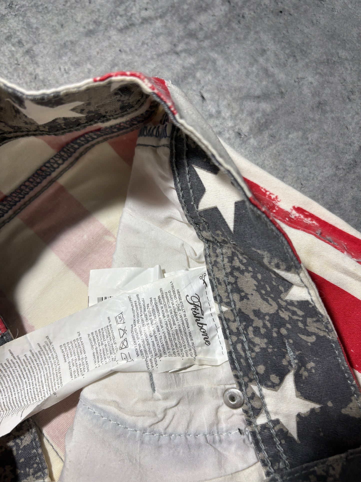 2000s Fishbone USA Flag Jeans Shorts
