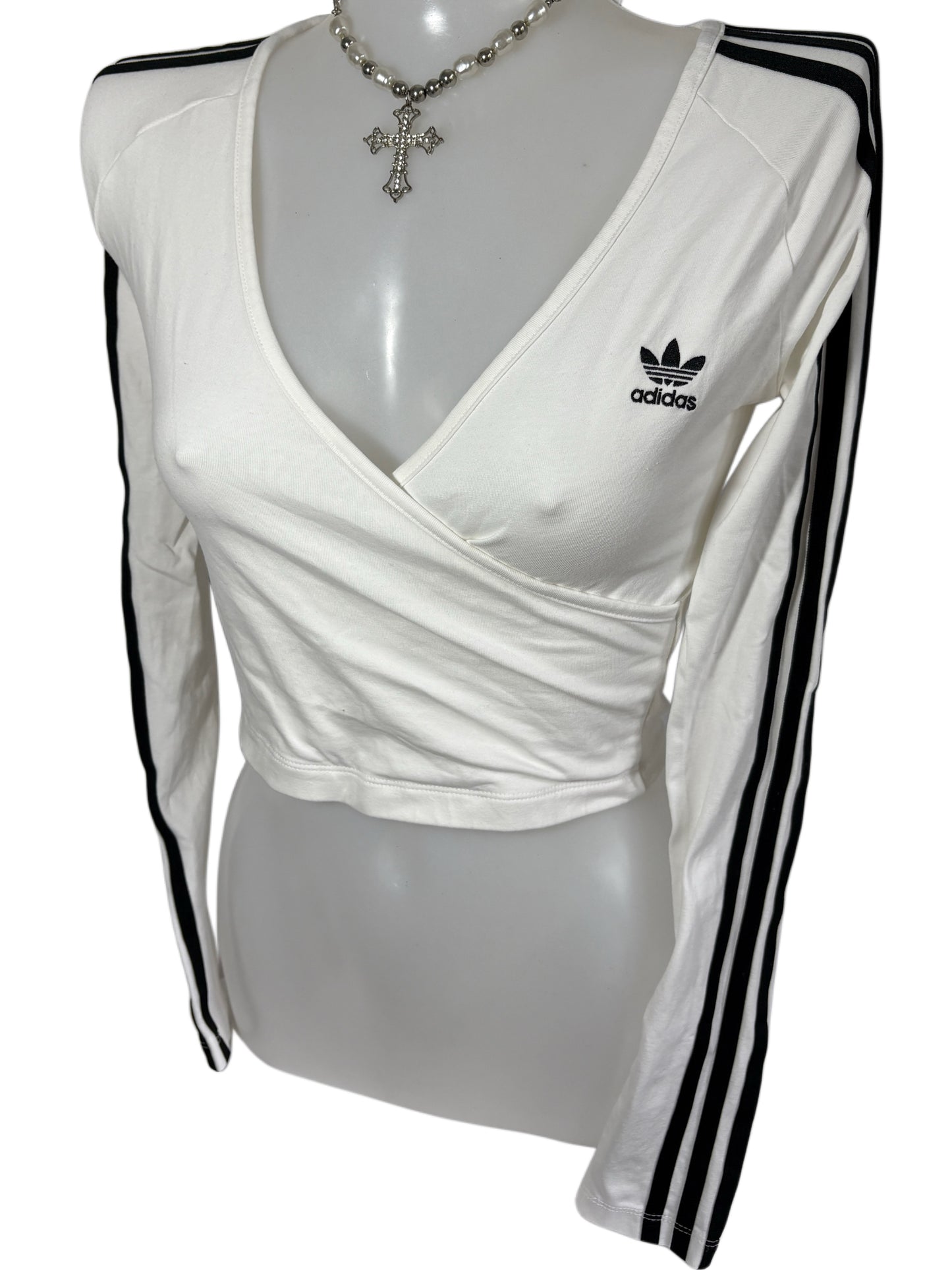 Adidas 3 stripes white longsleeve