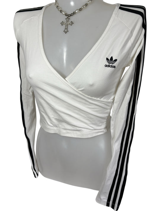 Adidas 3 stripes white longsleeve
