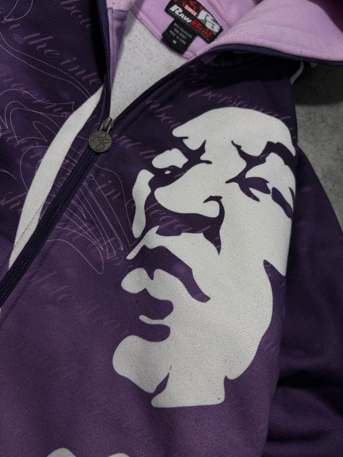 2000s Raw Blue Rap full zip hoodie *RARE*