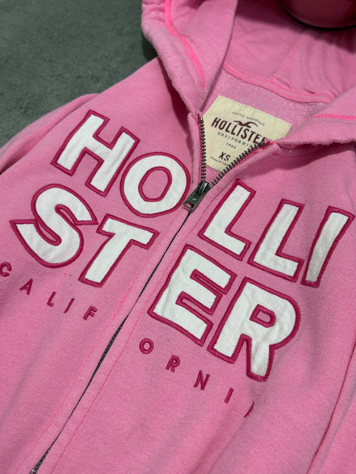 2000s Hollister zip up hoodie pink