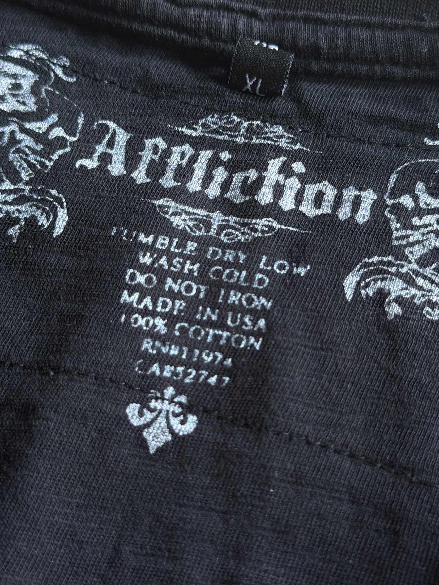 2000s Affliction Skull black t-shirt