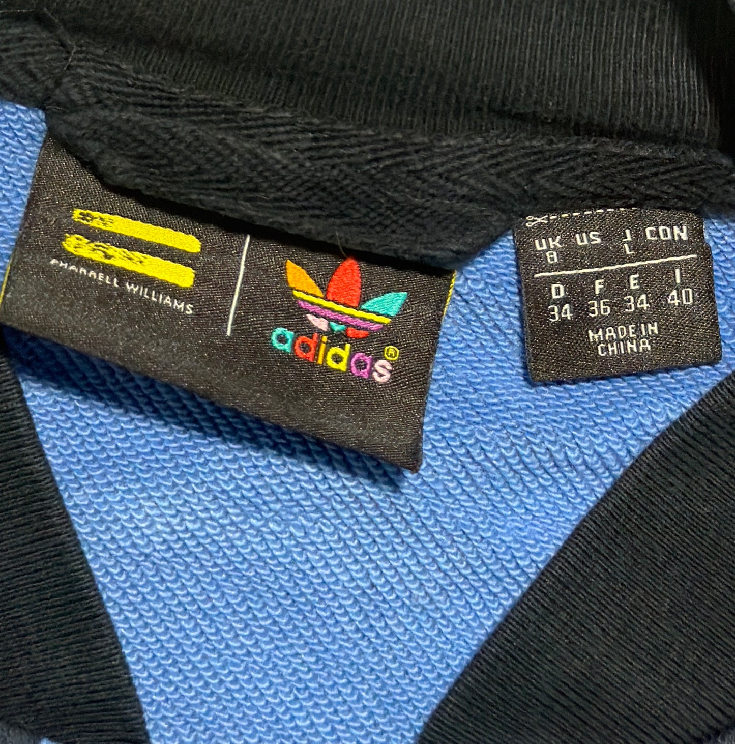 2000s Adidas x Pharell Williams Polka Dot cropped zip up hoodie