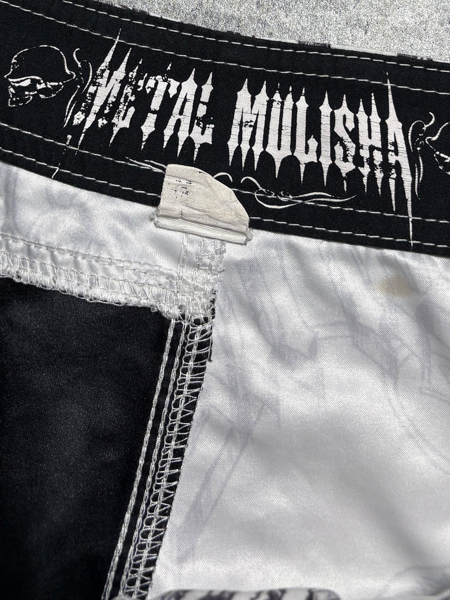 2000s Metal Mulisha skull swim shorts