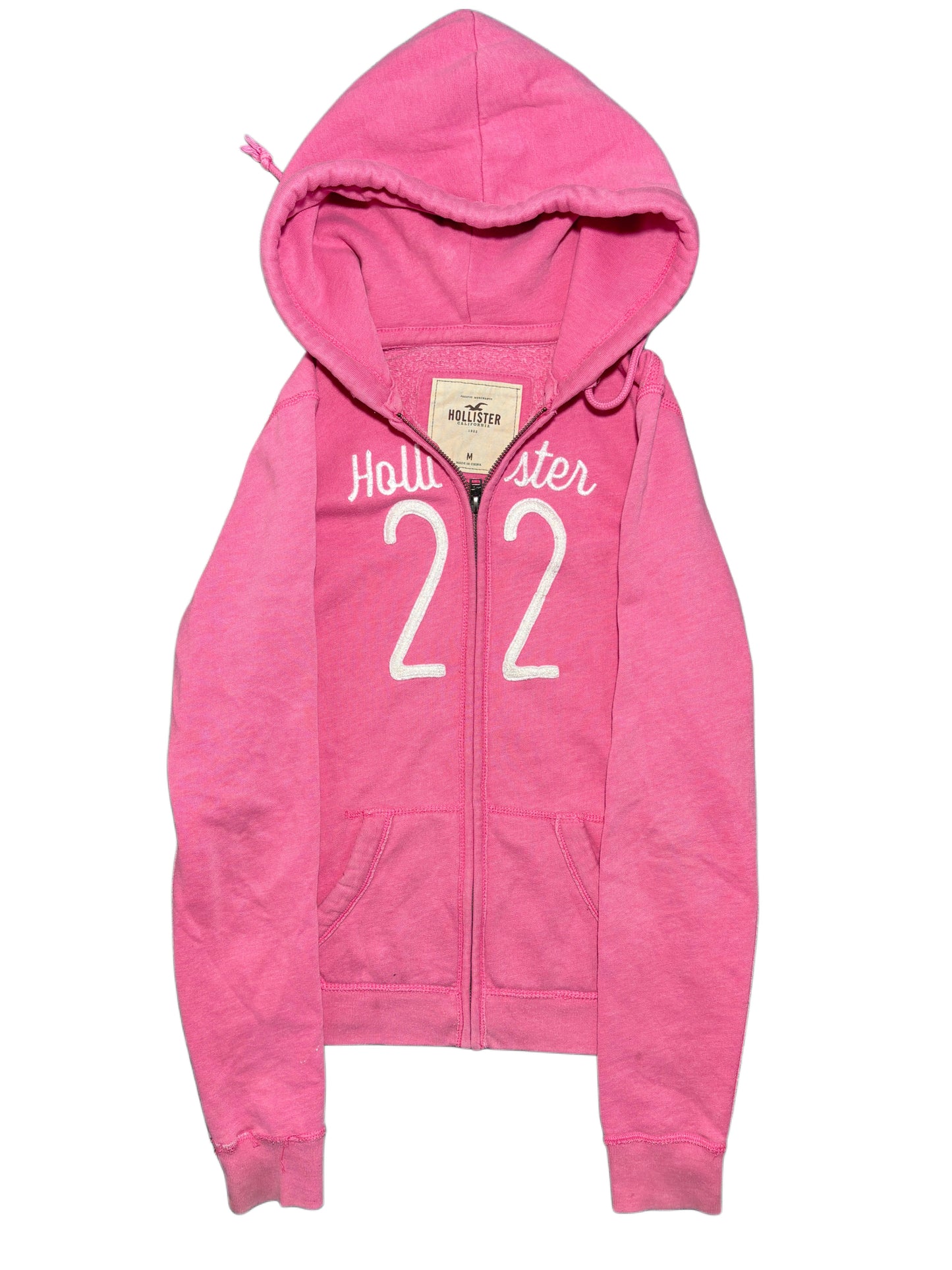 2000s Hollister pink zip up hoodie