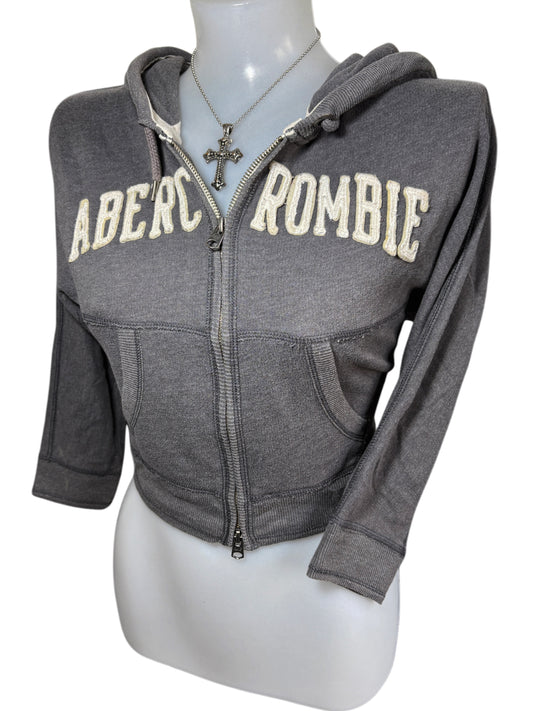 2000s Abercrombie Zip Up Boxy Short Hoodie