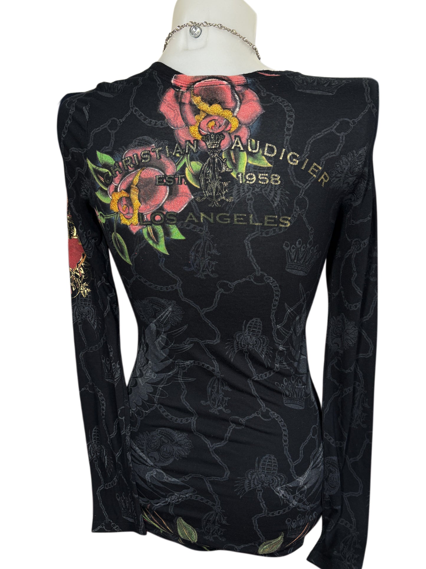 2000s Christian Audigier dress sukienka longsleeve