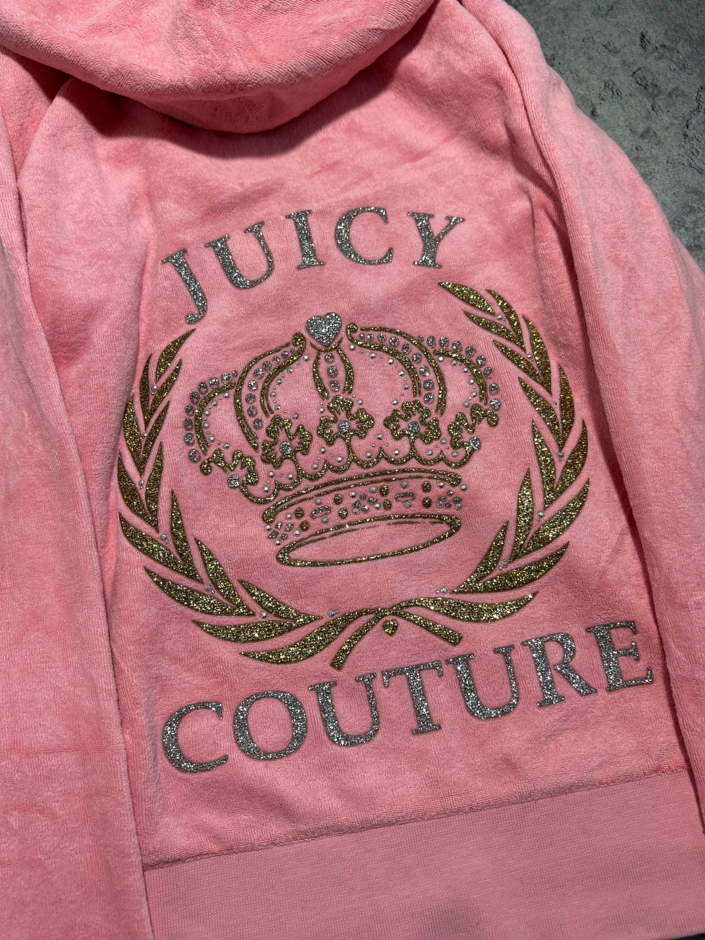 2000s Juicy Couture Welur Zip Up Hoodie pink