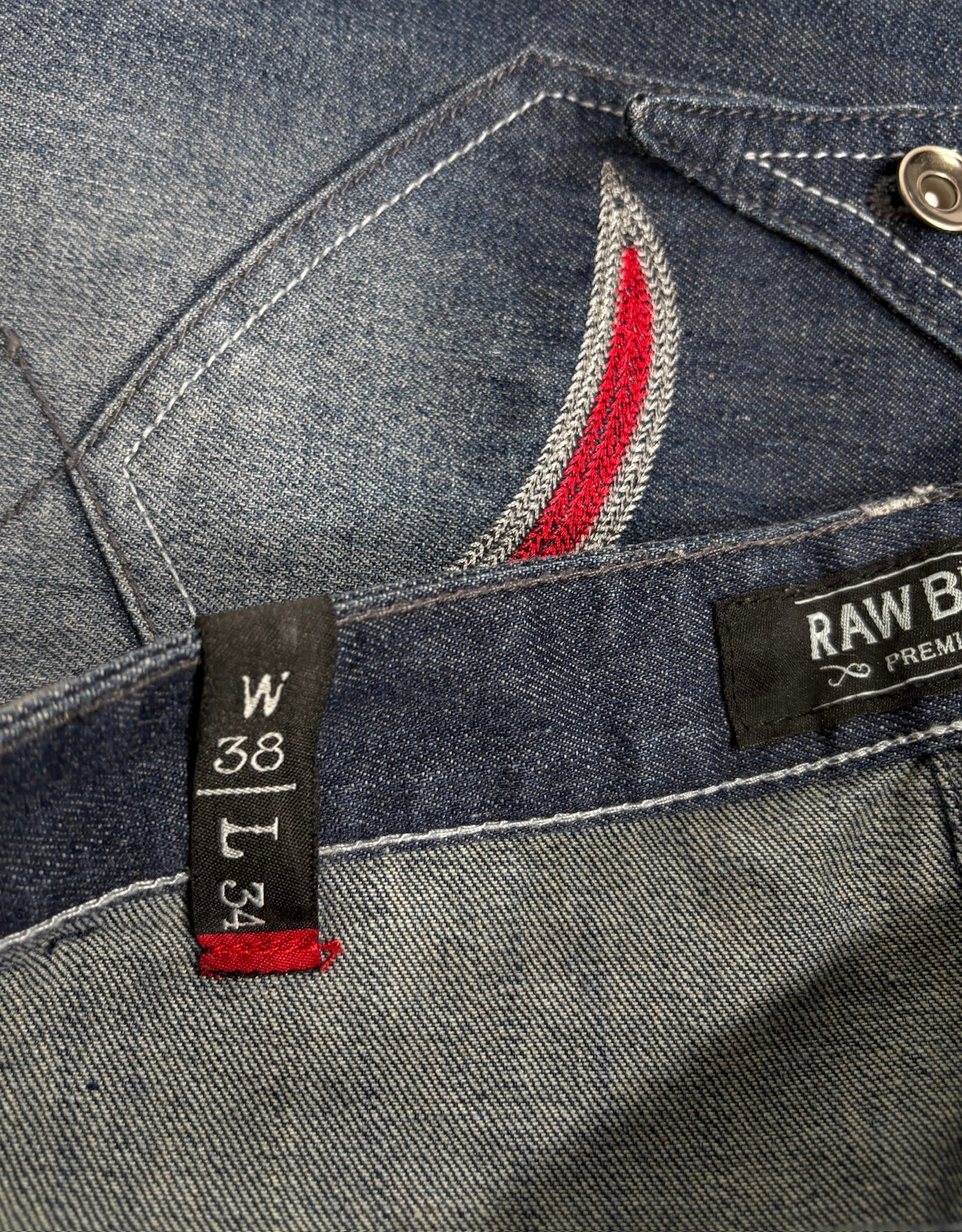 2000s Raw Blue Baggy Jeans