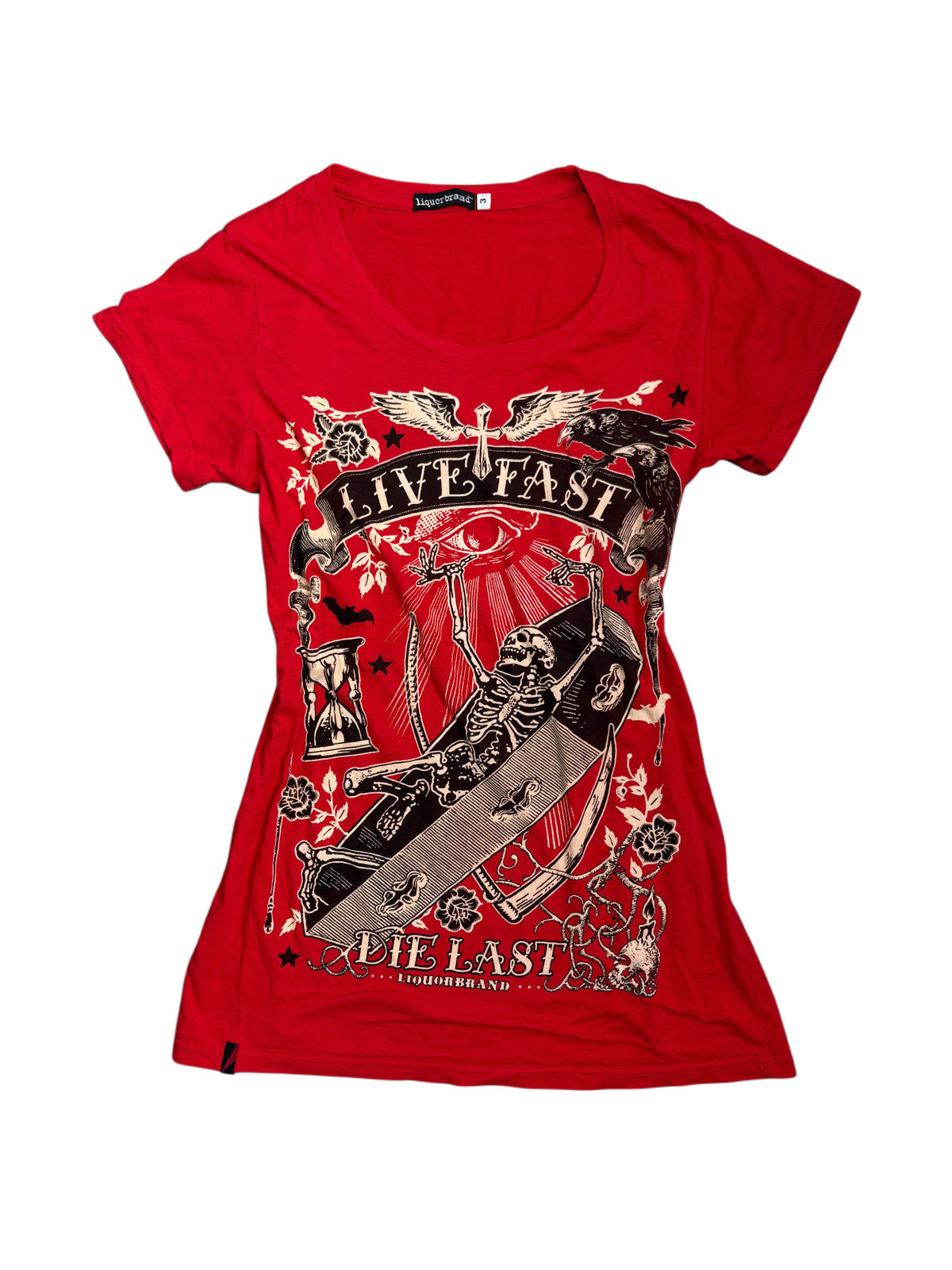 2000s Liquier Brand T-shirt skull y2k