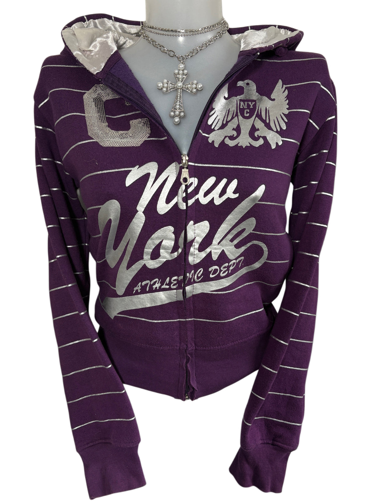2000s New York Purple Y2K Hoodie