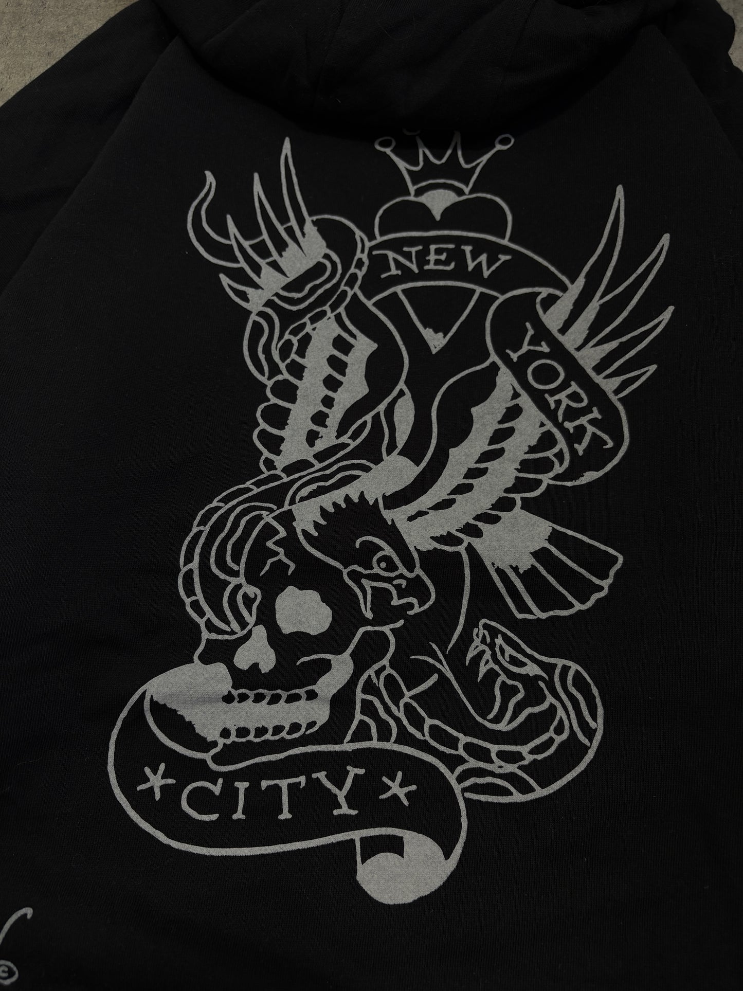 Ed Hardy Oversize Black Hoodie