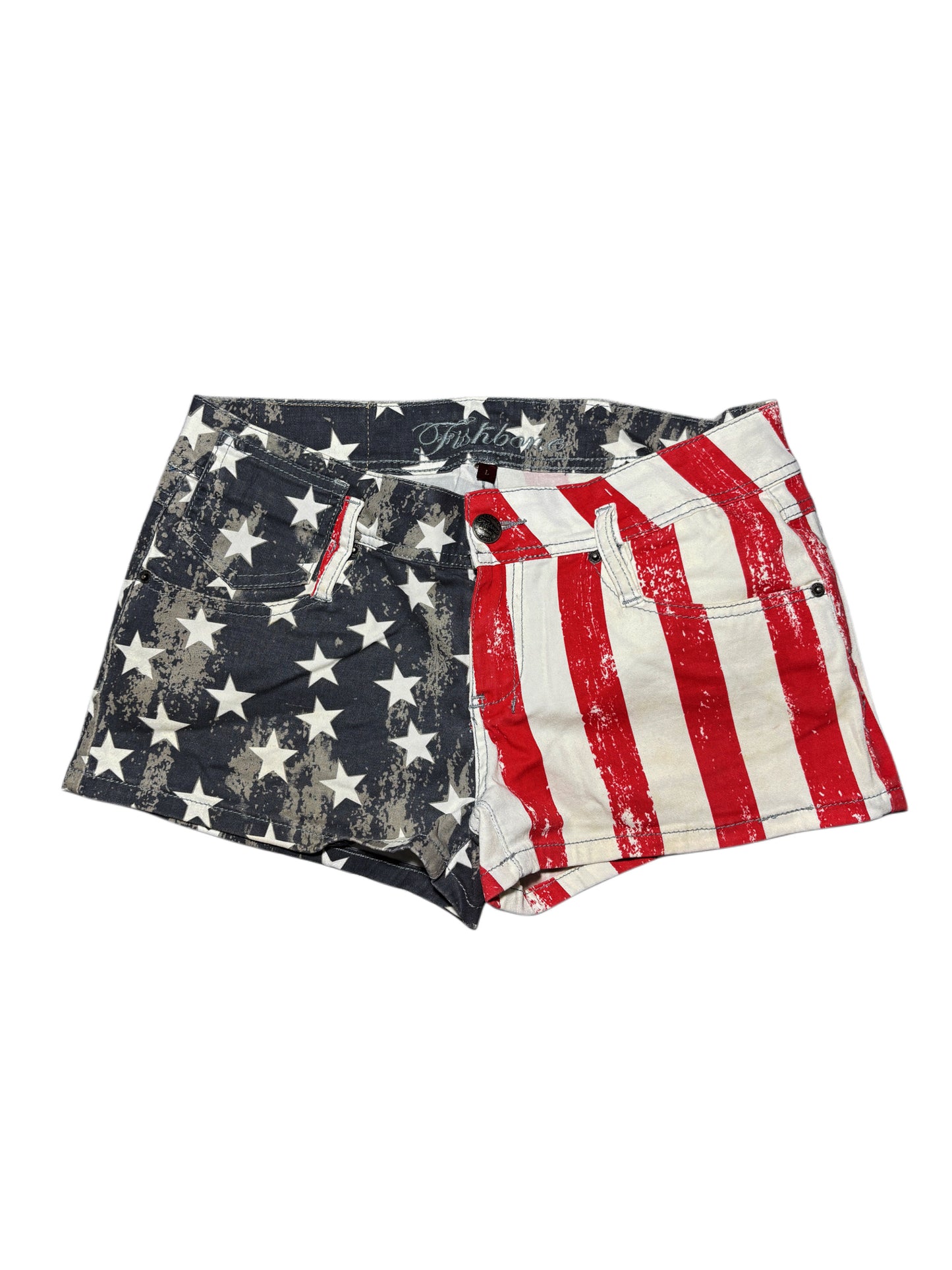 2000s Fishbone USA Flag Jeans Shorts