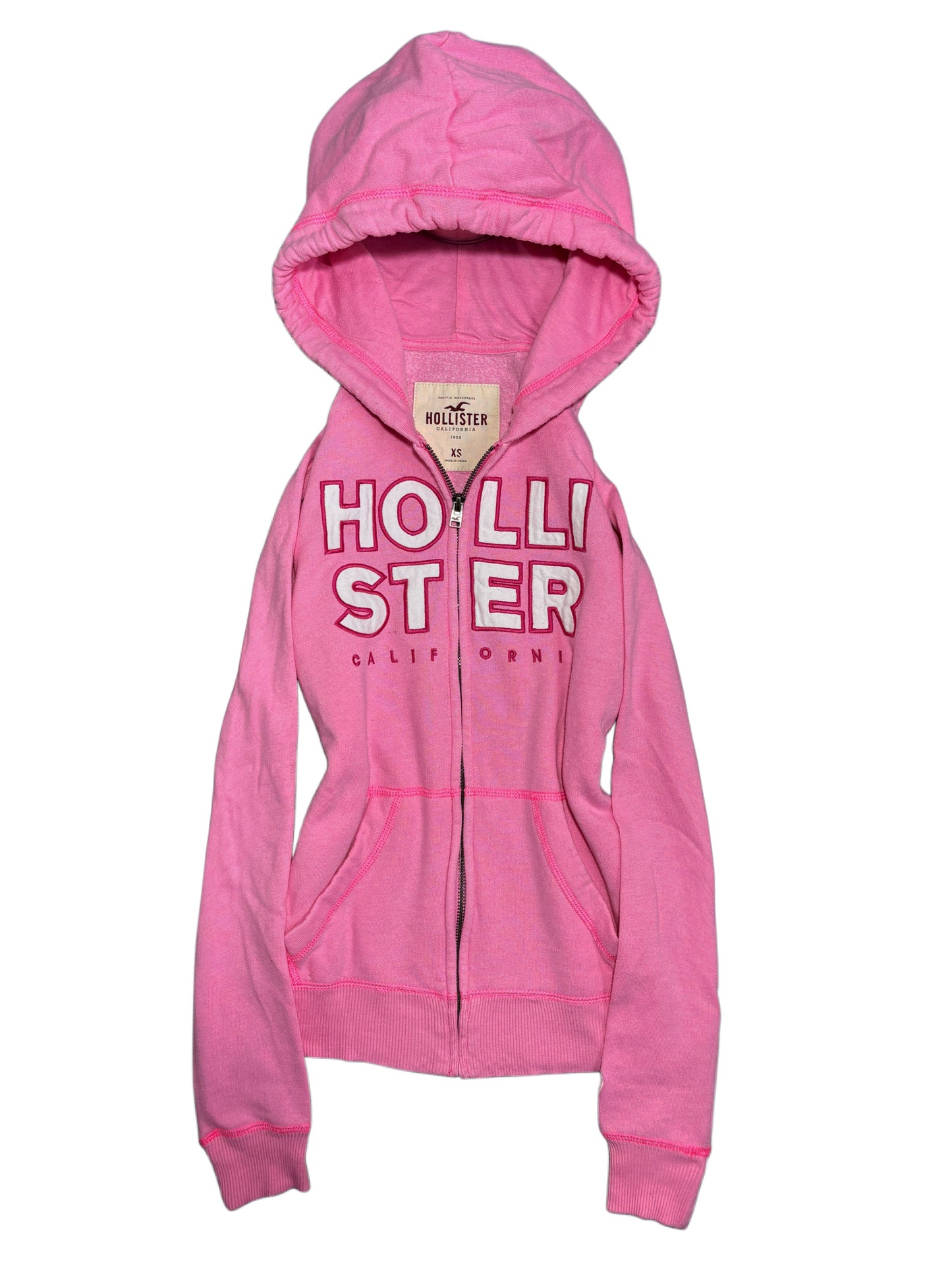 2000s Hollister zip up hoodie pink