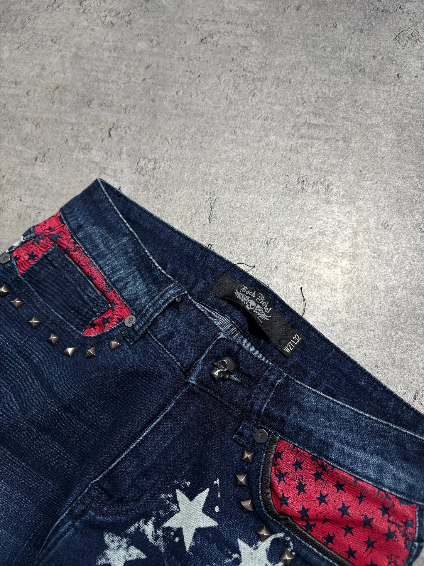 2000s Rock Rebel USA Flag Skinny Jeans archive