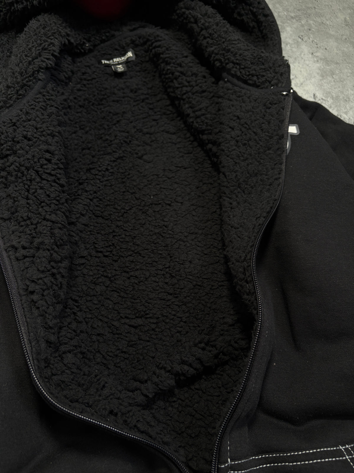 True Religion Fur Zip Up Hoodie/Jacket Big Budda