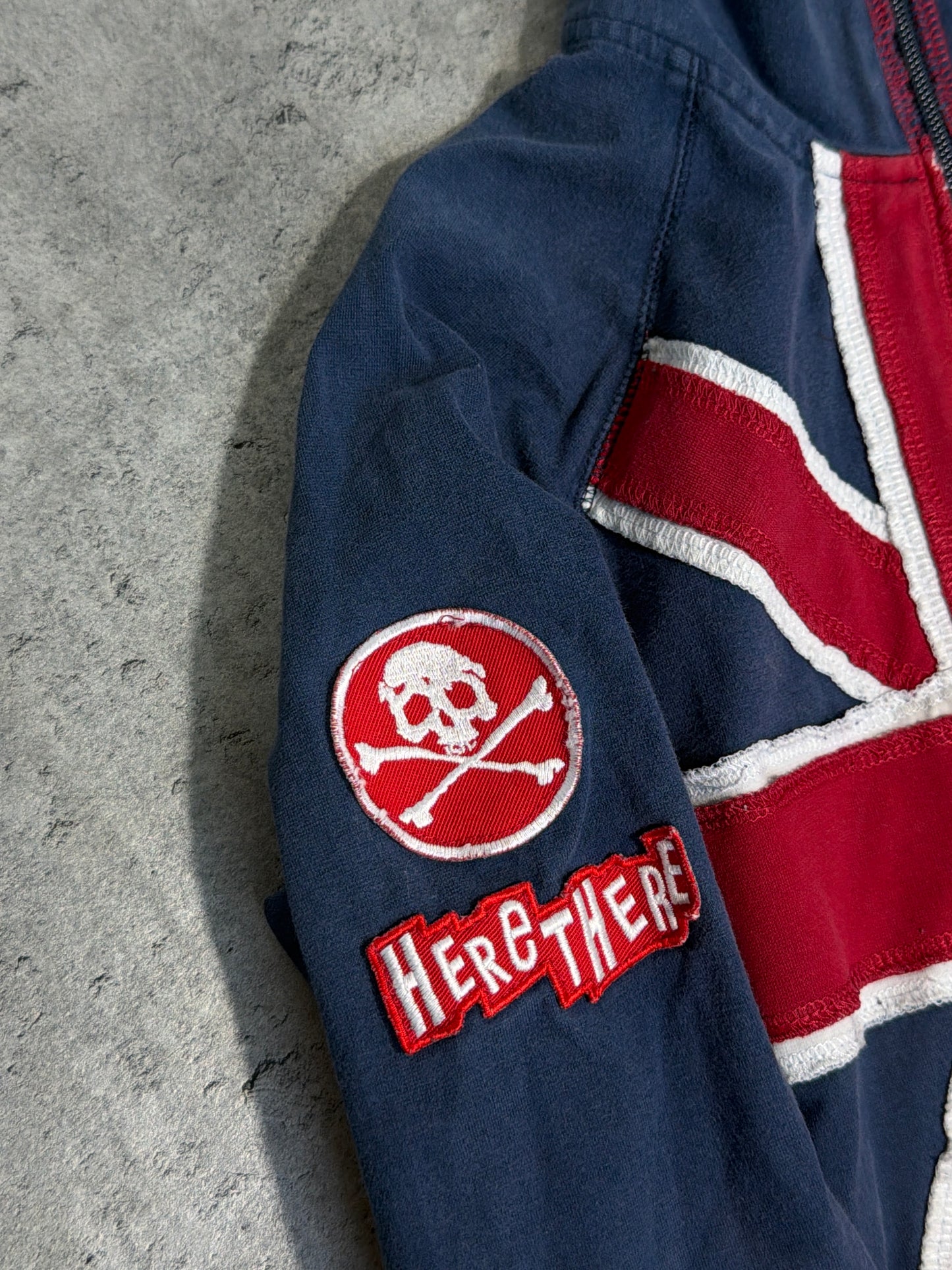 Fishbone UK Flag cropped zip up hoodie