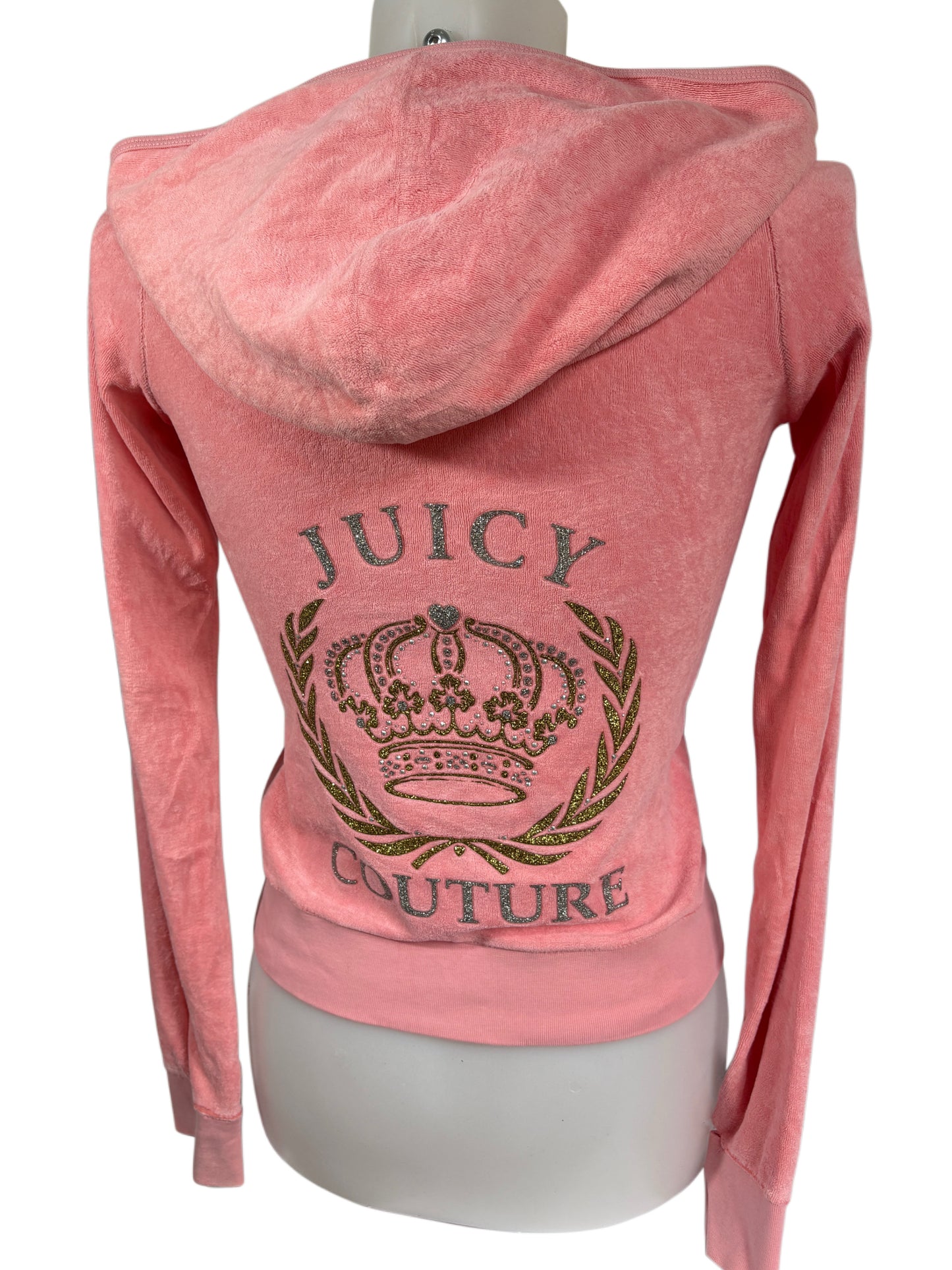 2000s Juicy Couture Welur Zip Up Hoodie pink
