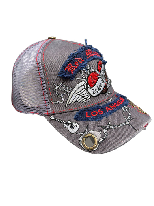 2000s Trucker Cap Red Monkey grey