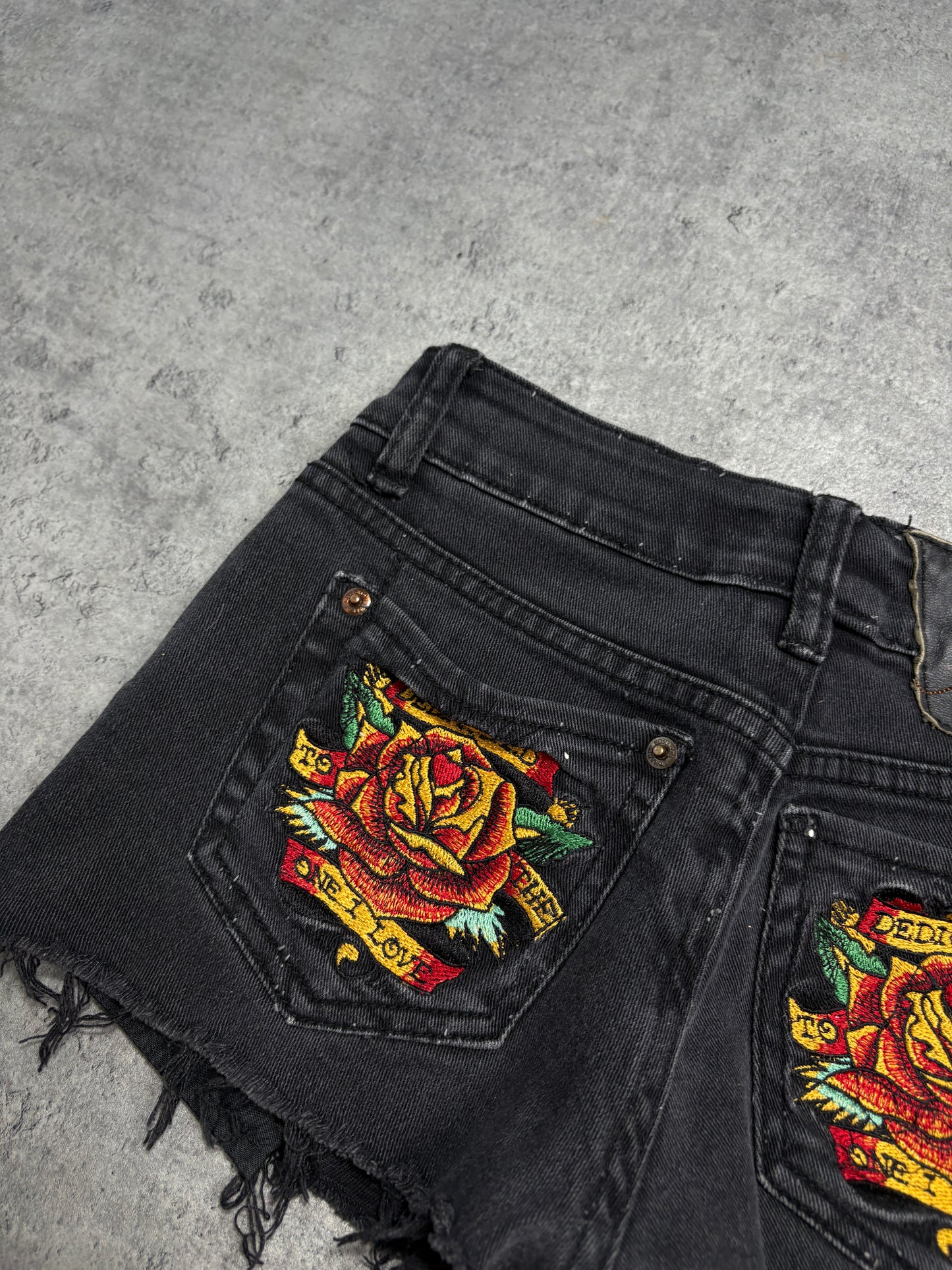2000s Ed Hardy denim shorts