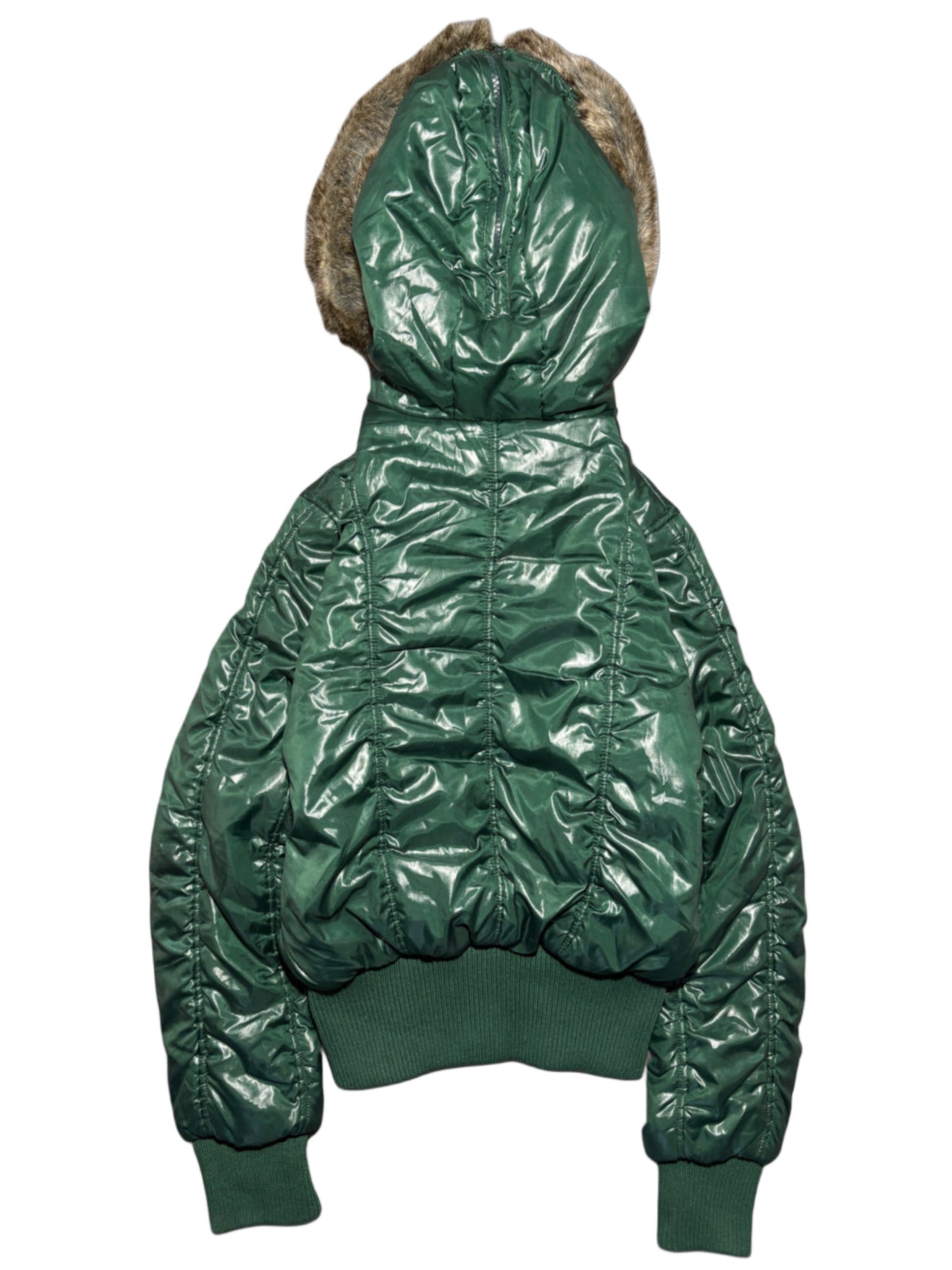 2000s Fur Jacket Wiosenna Bomberka Z Futerkiem