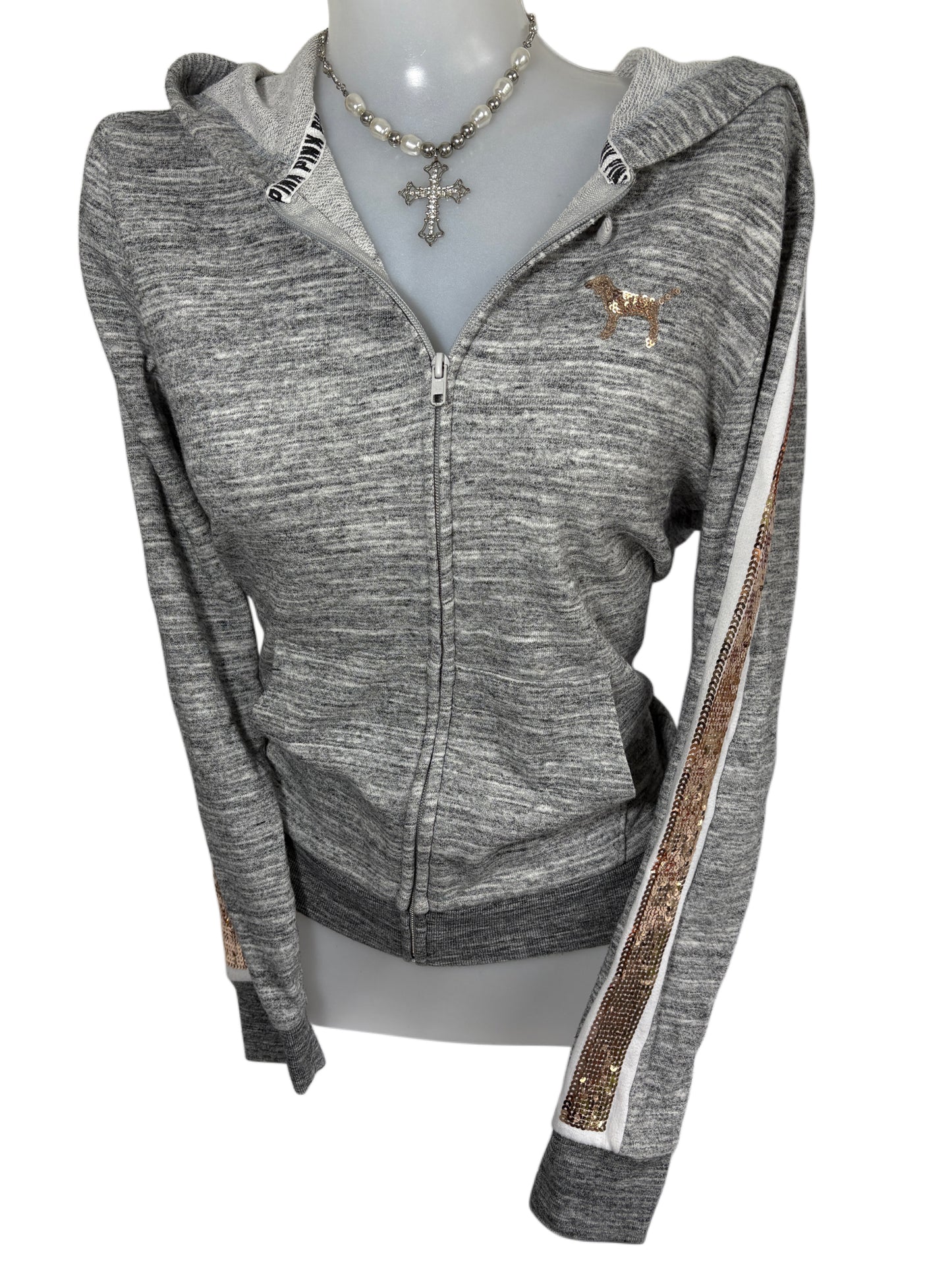 2000s Pink by Victoria Secret Y2K Zip Up Hoodie