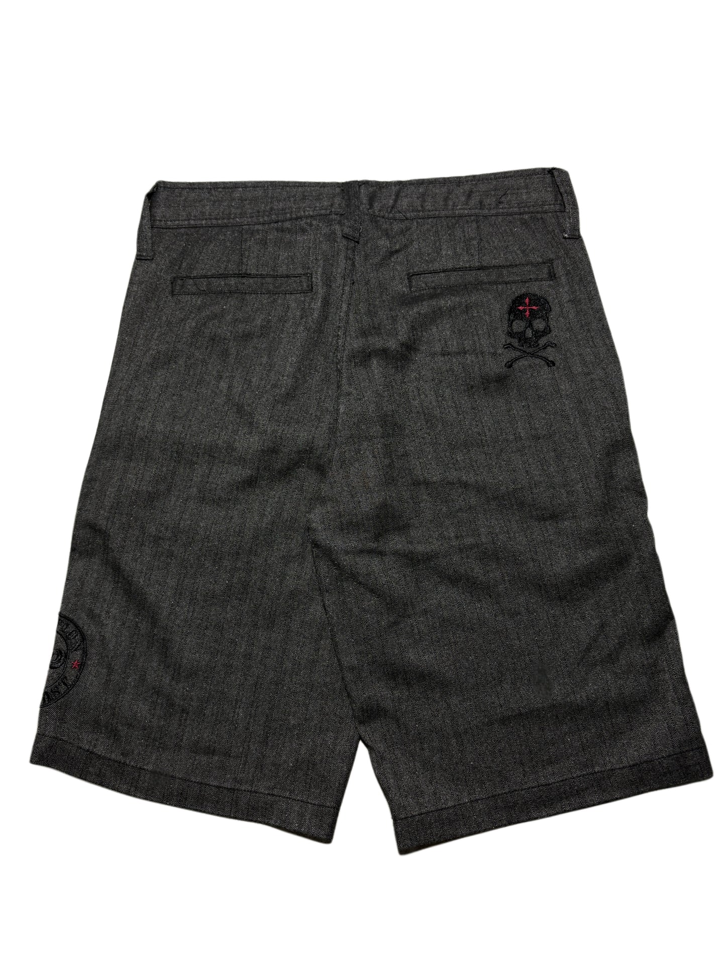 2000s Affliction skull cargo shorts