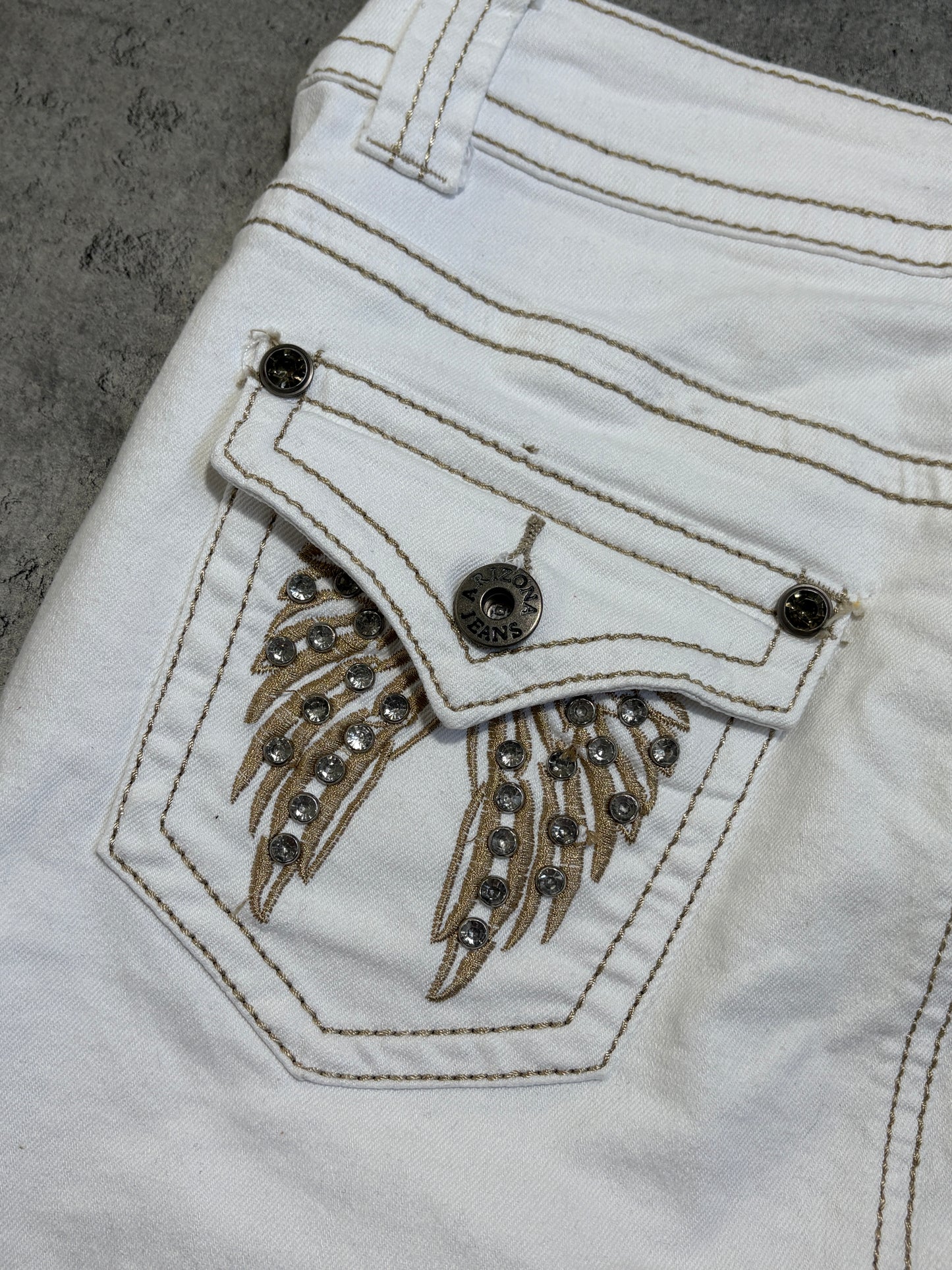 2000s Arizona wings crystals white skirt