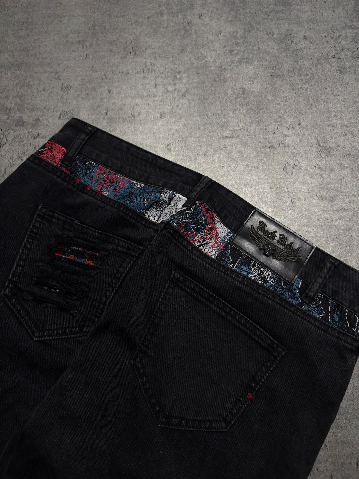 2000s Rock Rebel USA Skull jeans y2k goth