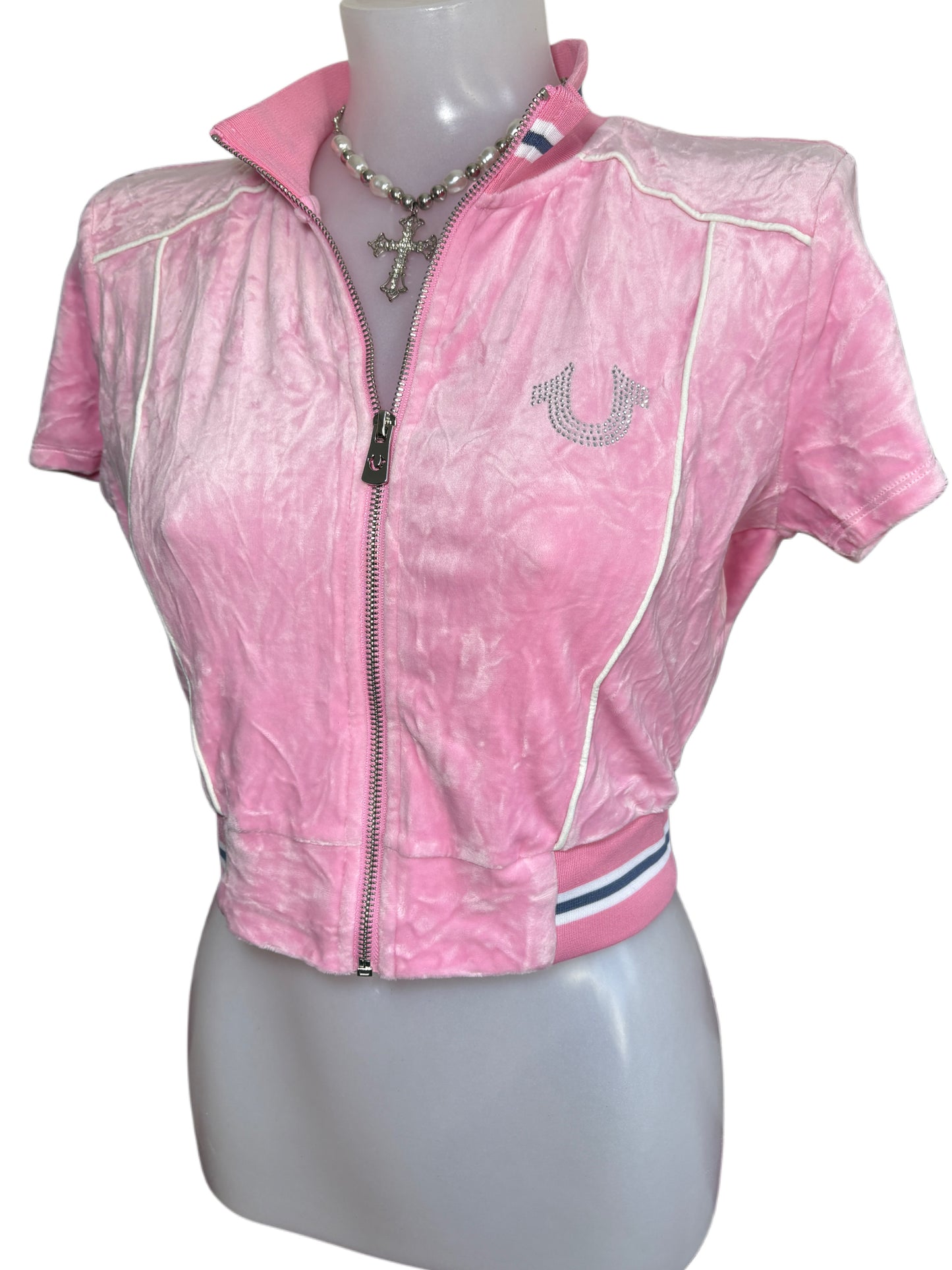 True Religion welur pink top