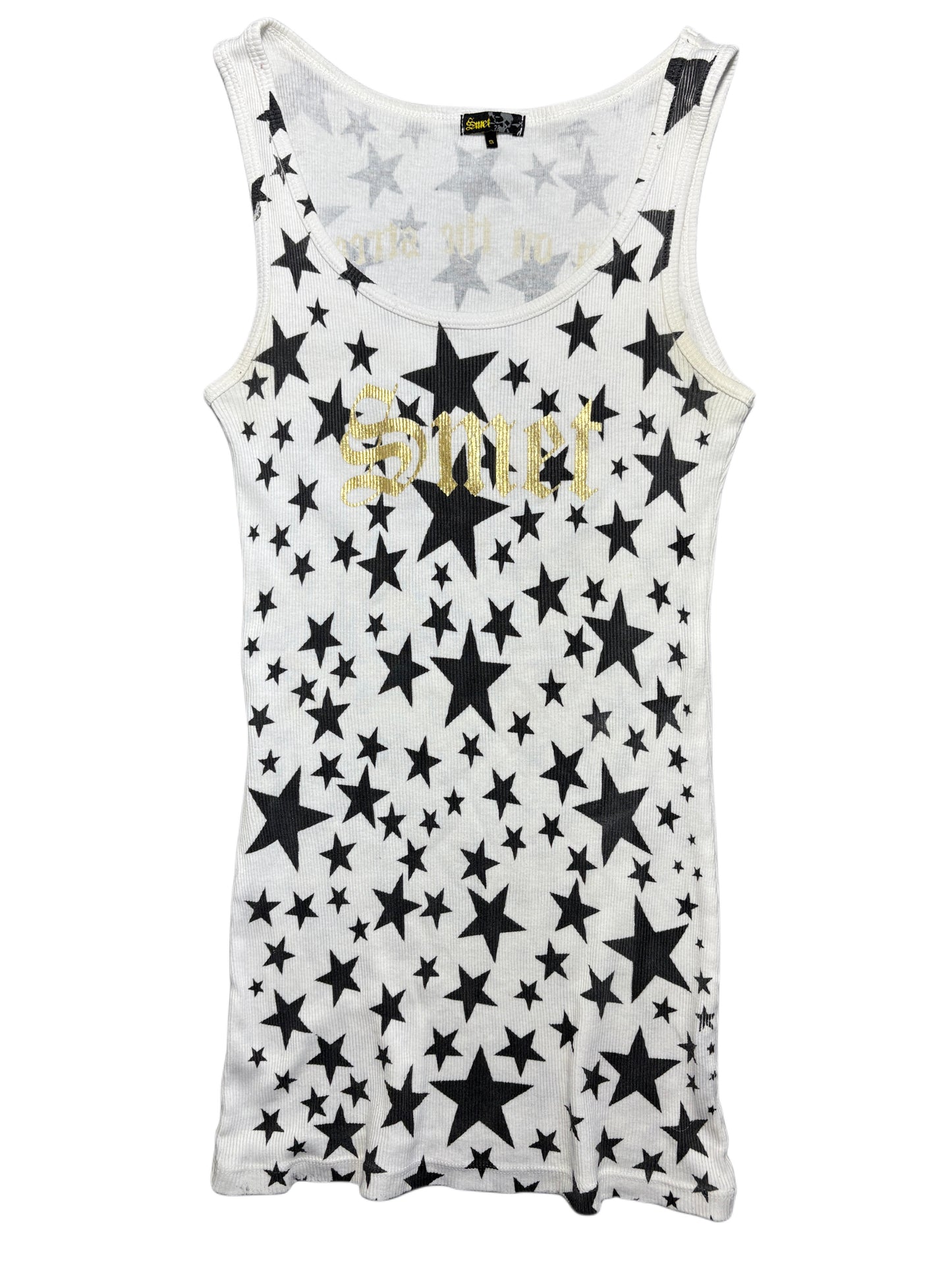 2000s Smet by Christian Audigier sexy top/mini dress sukienka w gwiazdki
