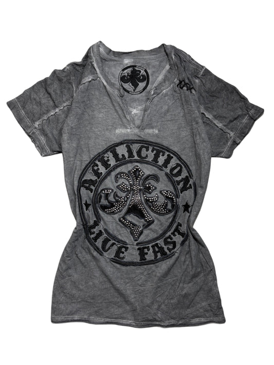 2000s Affliction Y2K Tee V-neck T-shirt