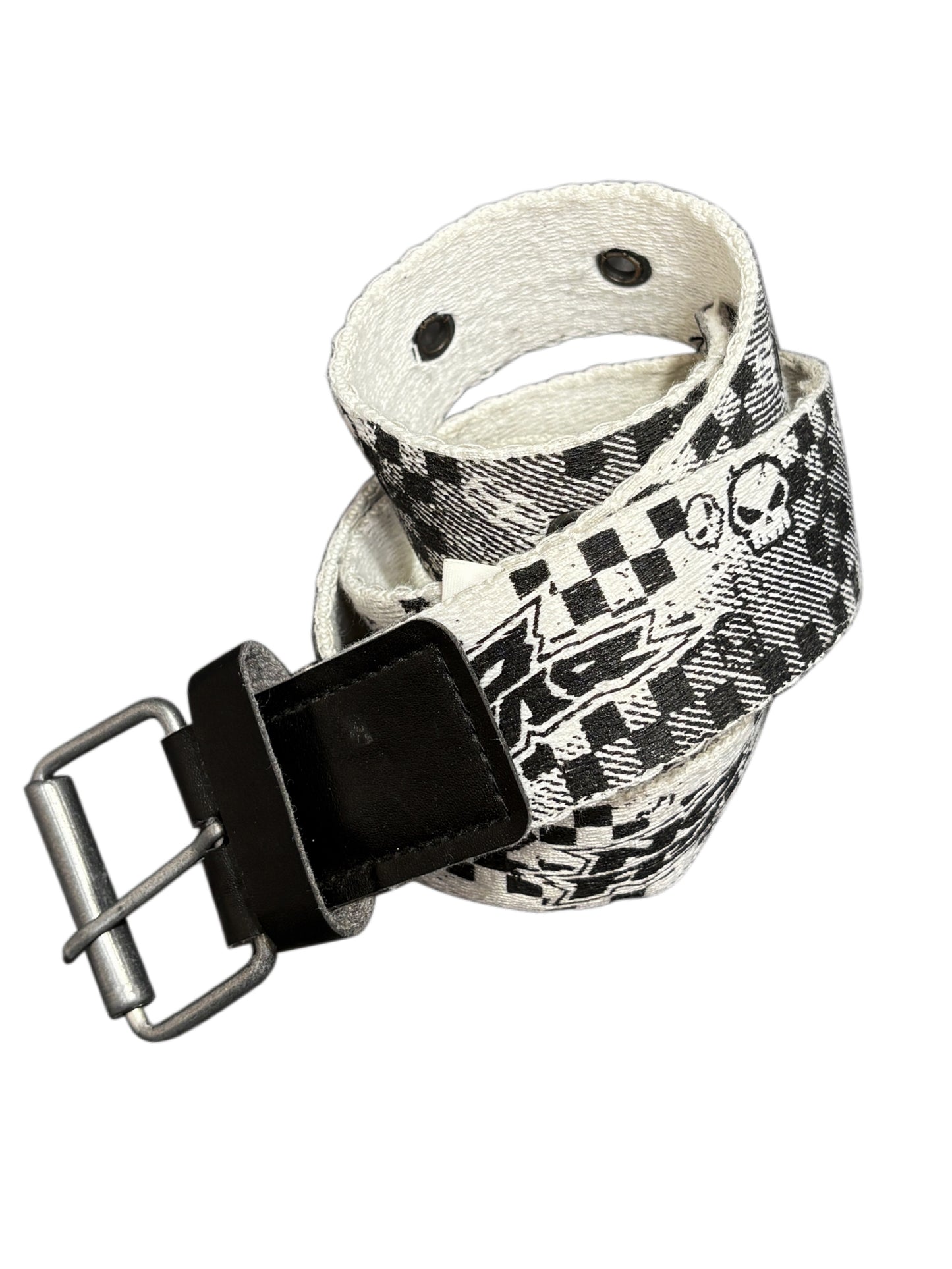 No Fear Belt Y2K Pasek white