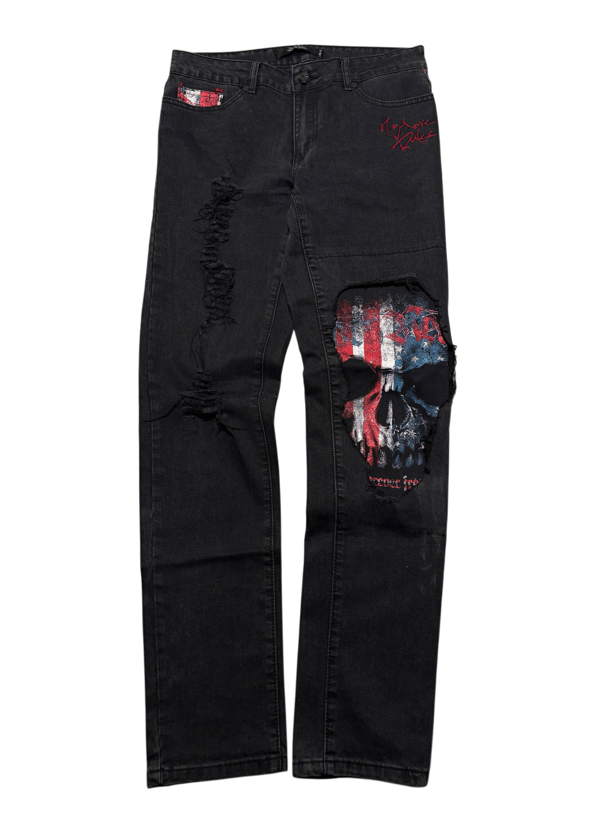 2000s Rock Rebel USA Skull jeans y2k goth