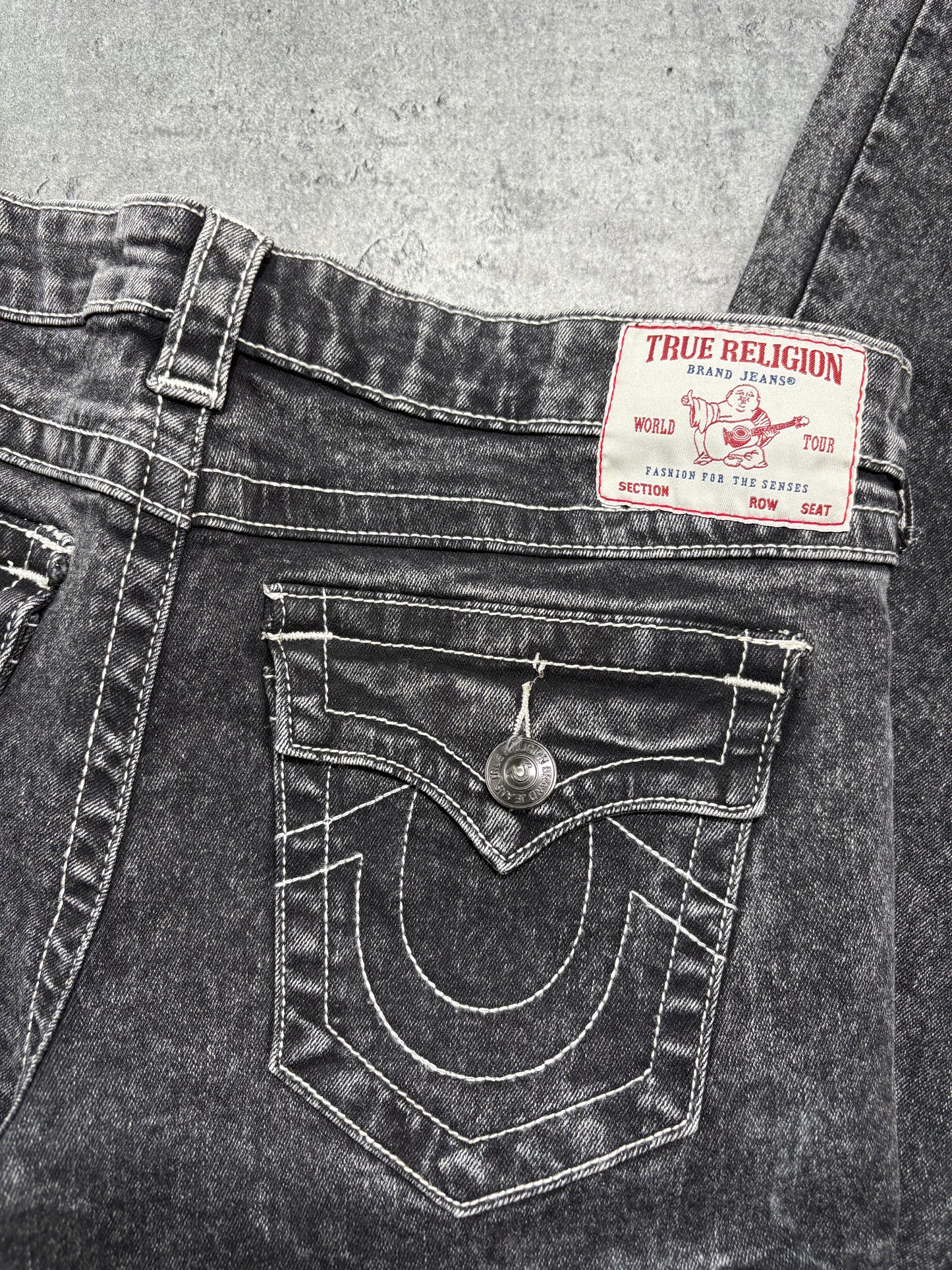 True Religion grey flare pockets jeans