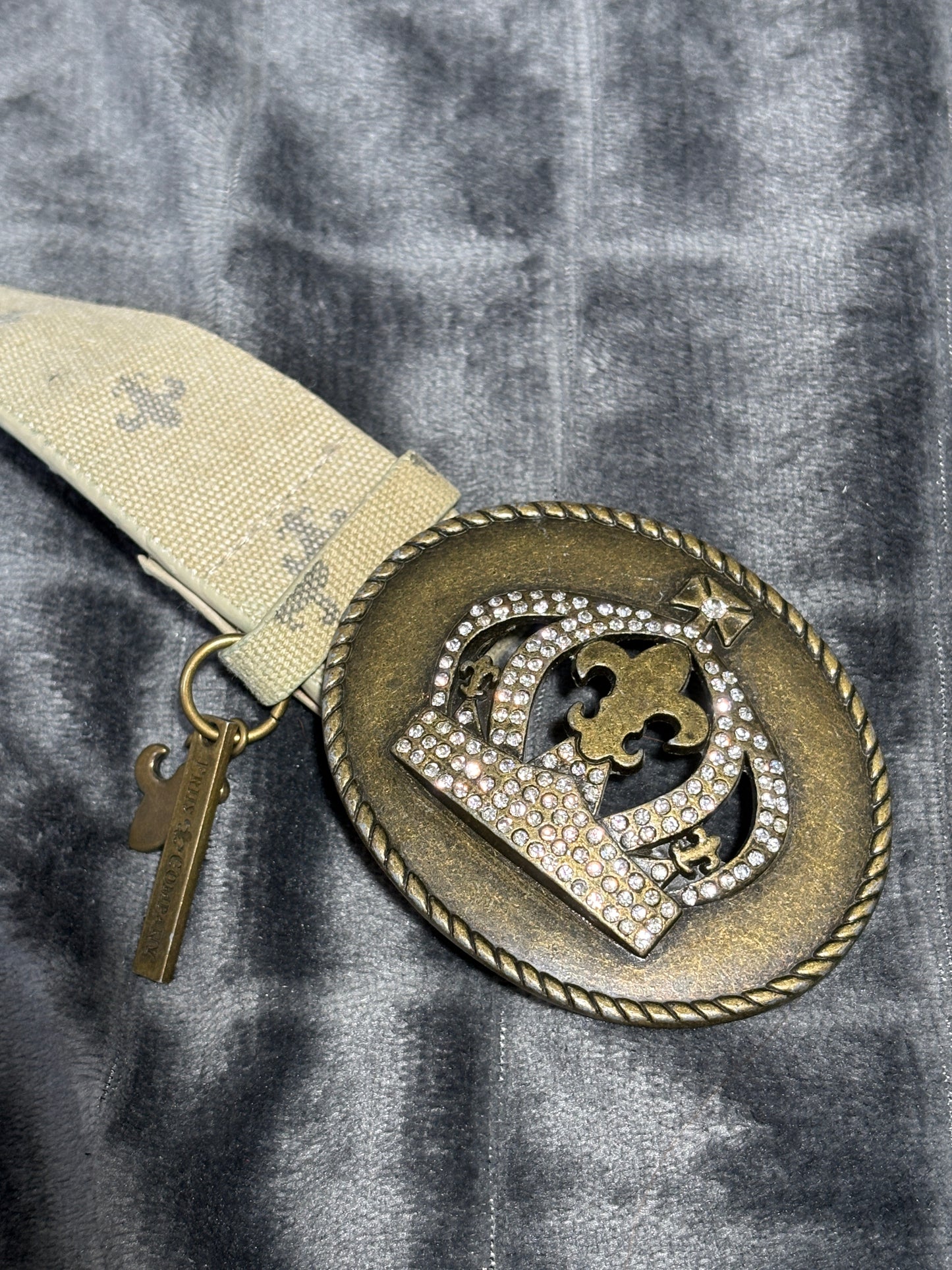 2000s Friss Company Crown Y2k Belt Pasek bling