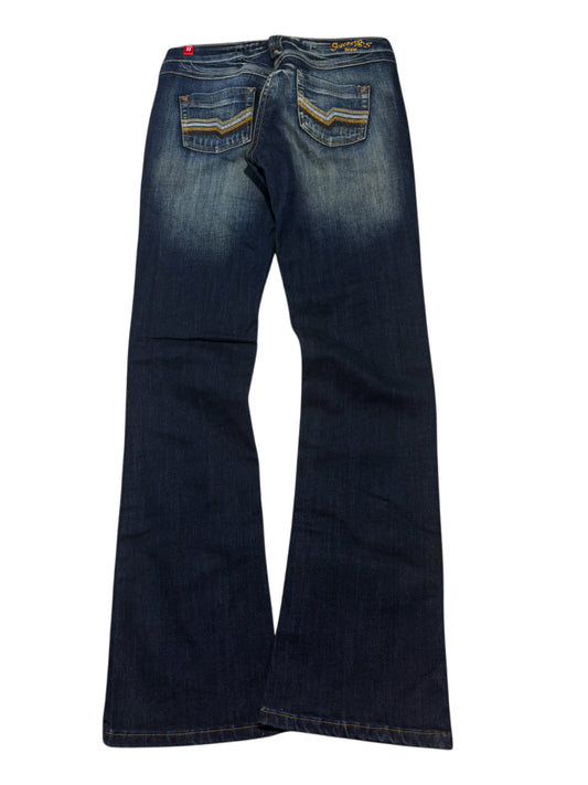 2000s Flare Embroidery Washed Jeans