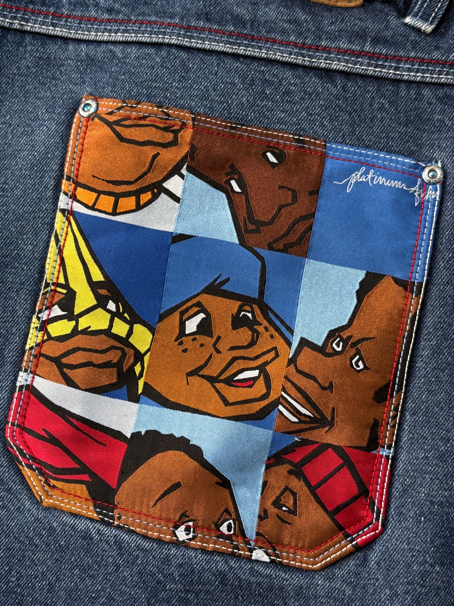2000s *RARE* FUBU PLATINIUM FAT ALBERT BAGGY JEANS