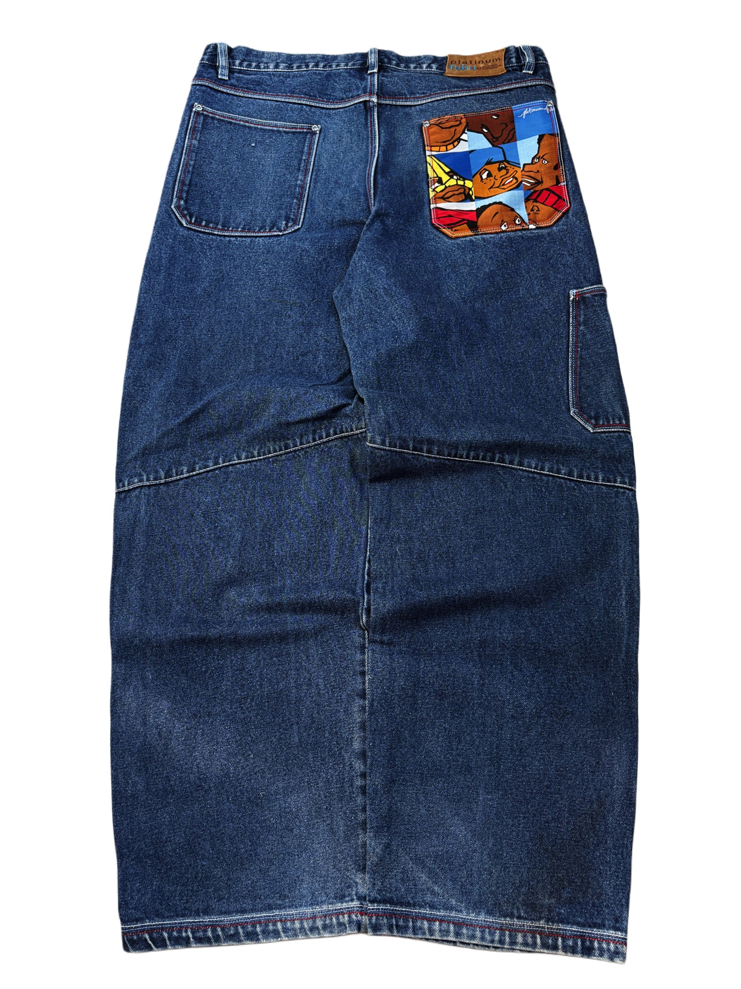 2000s *RARE* FUBU PLATINIUM FAT ALBERT BAGGY JEANS