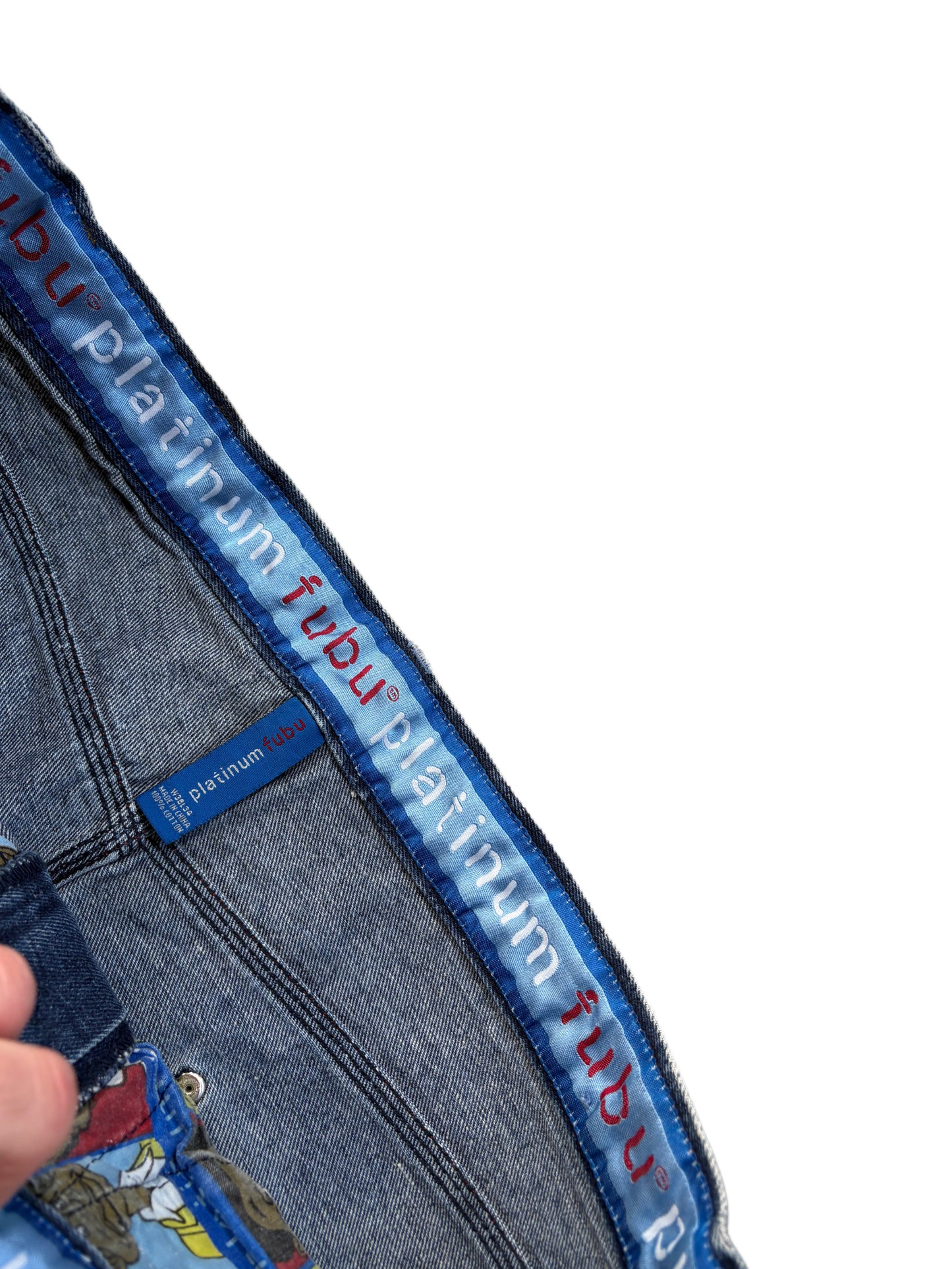 2000s *RARE* FUBU PLATINIUM FAT ALBERT BAGGY JEANS